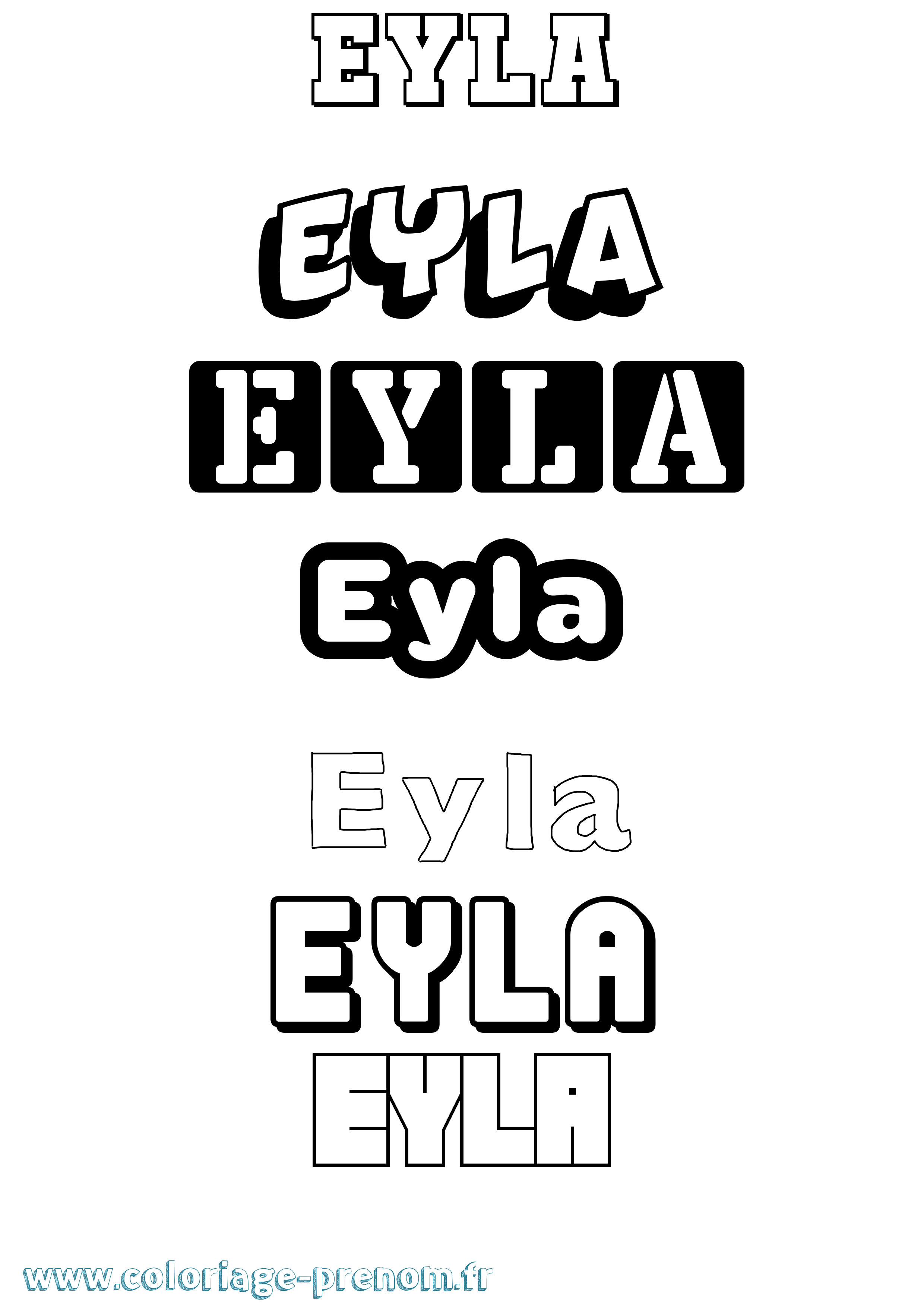 Coloriage Eyla Simple Coloriage prénom Eyla Simple