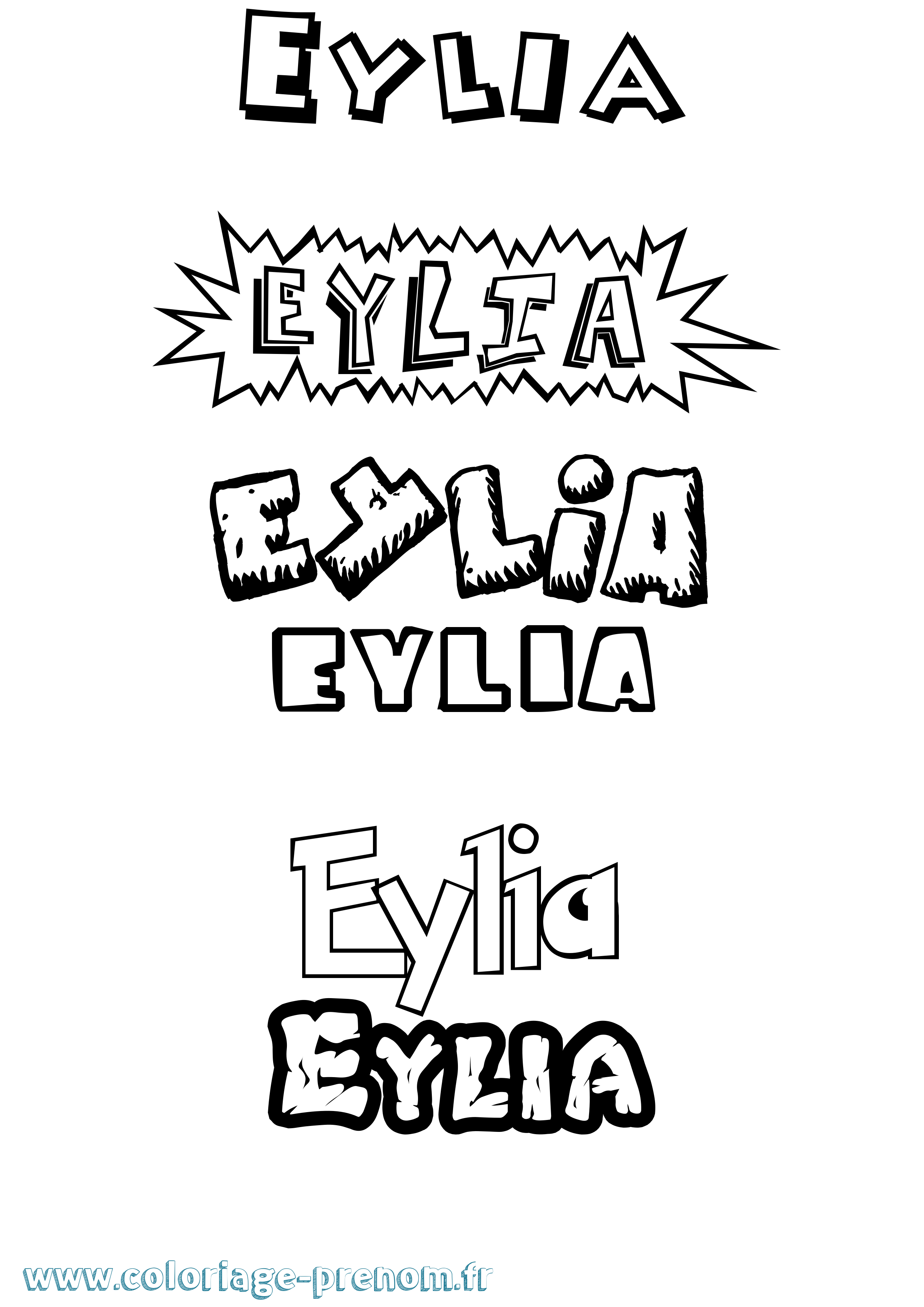 Coloriage Eylia Dessin Animé Coloriage prénom Eylia Dessin Animé