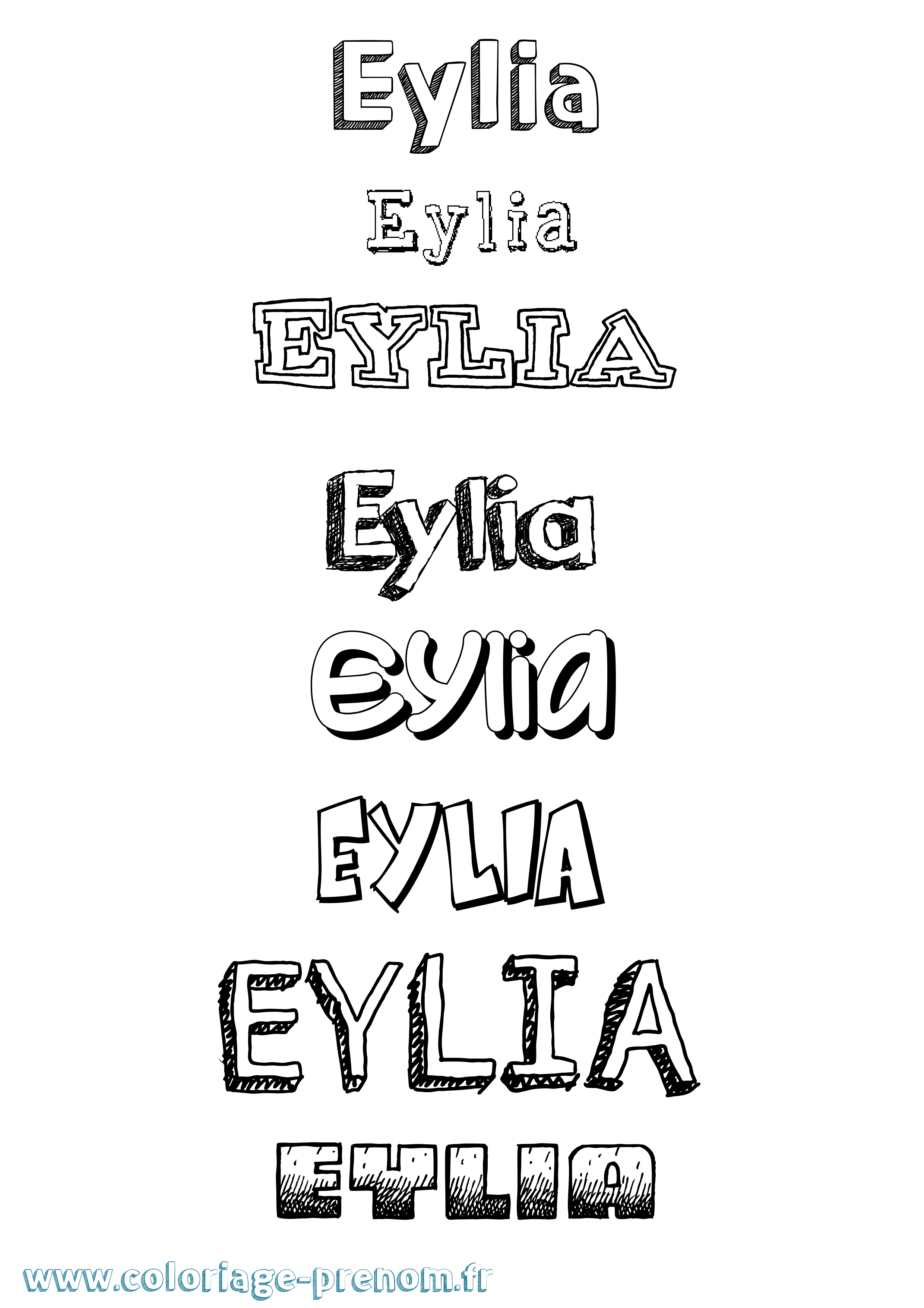Coloriage Eylia Dessiné Coloriage prénom Eylia Dessiné