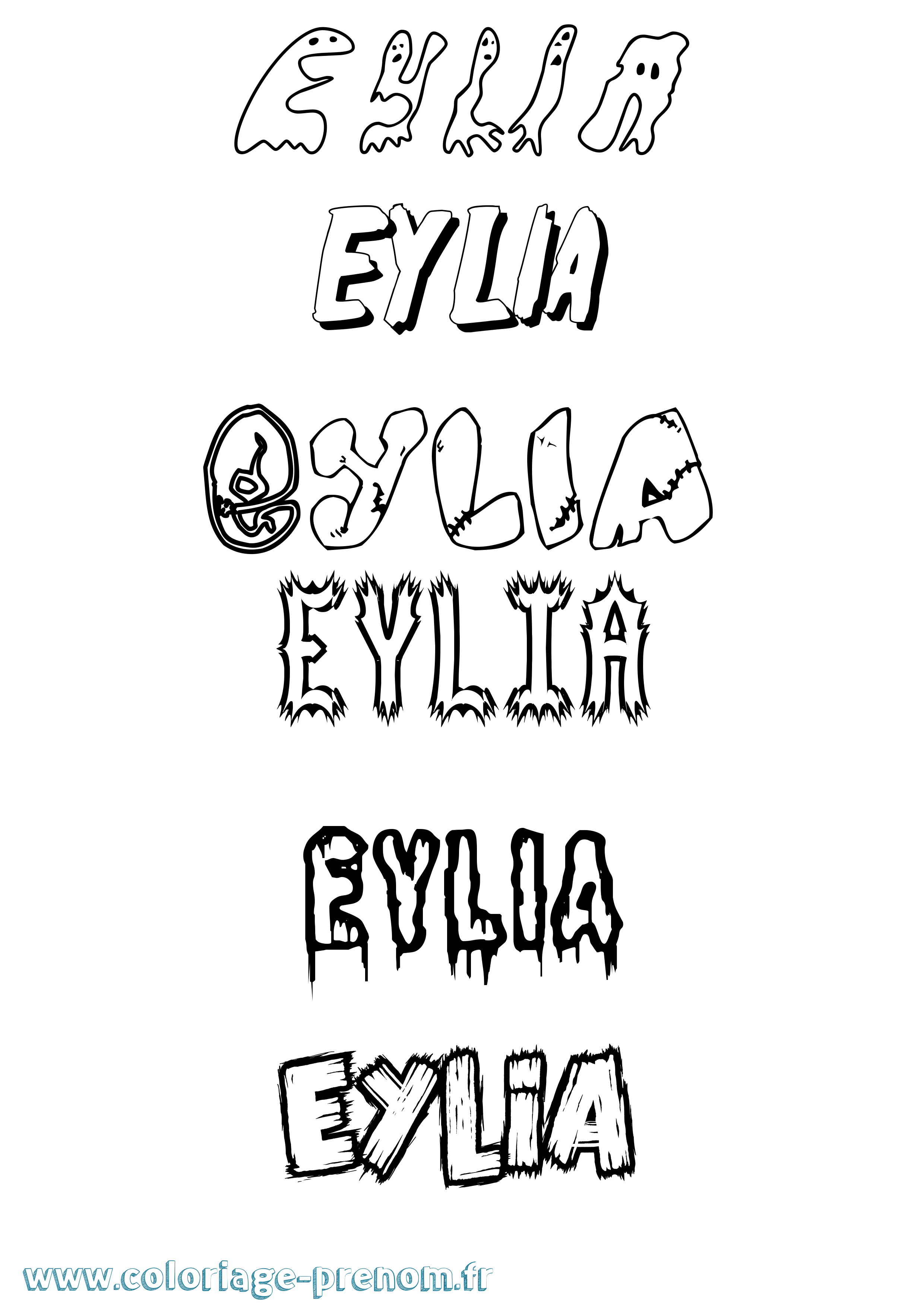 Coloriage Eylia Frisson Coloriage prénom Eylia Frisson