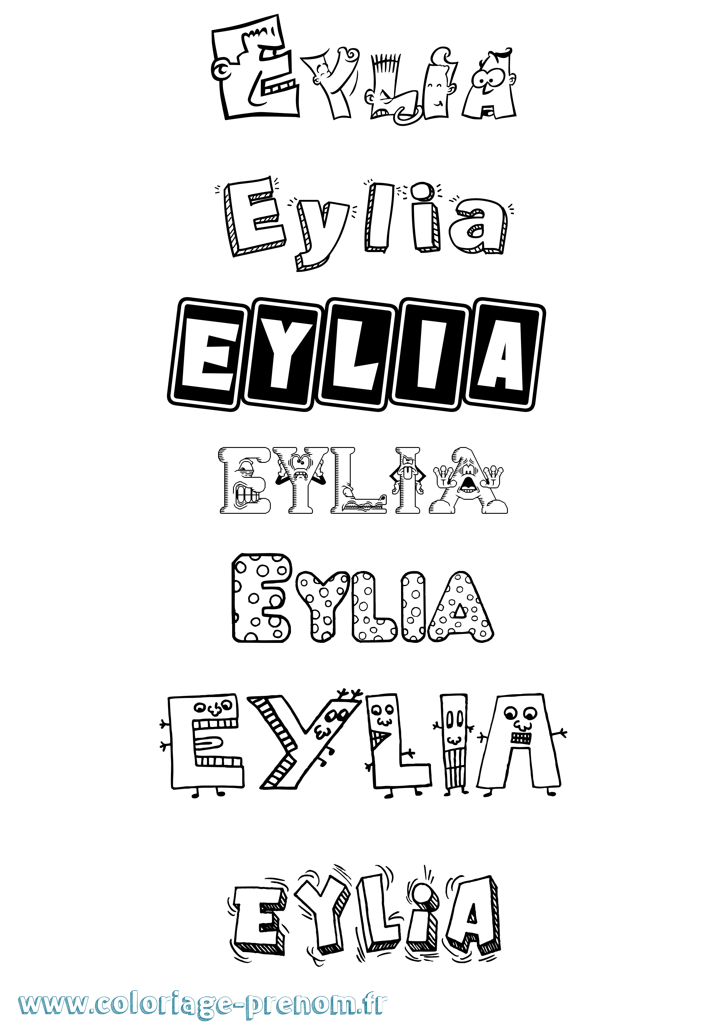 Coloriage Eylia Fun Coloriage prénom Eylia Fun