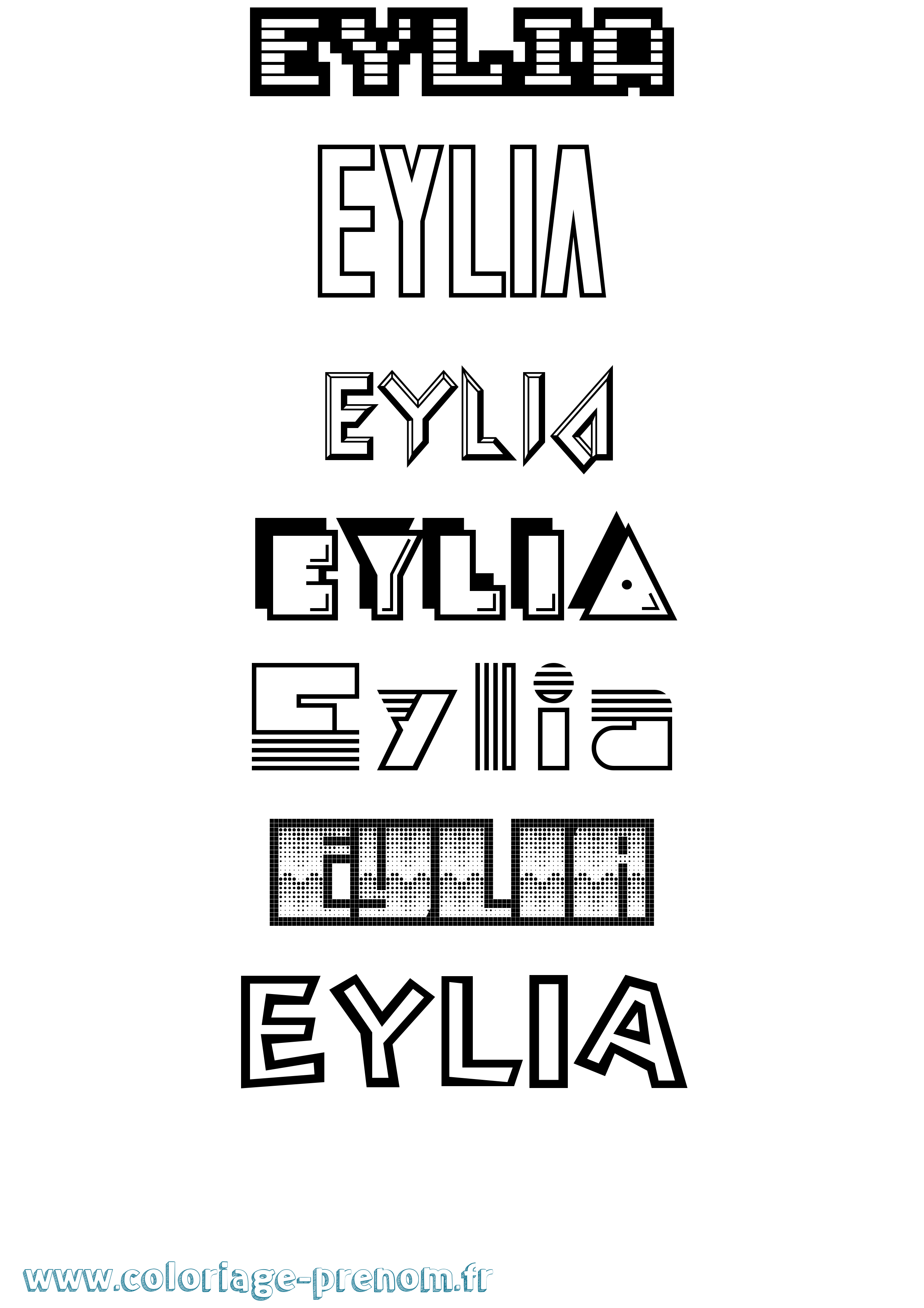 Coloriage Eylia Jeux Vidéos Coloriage prénom Eylia Jeux Vidéos