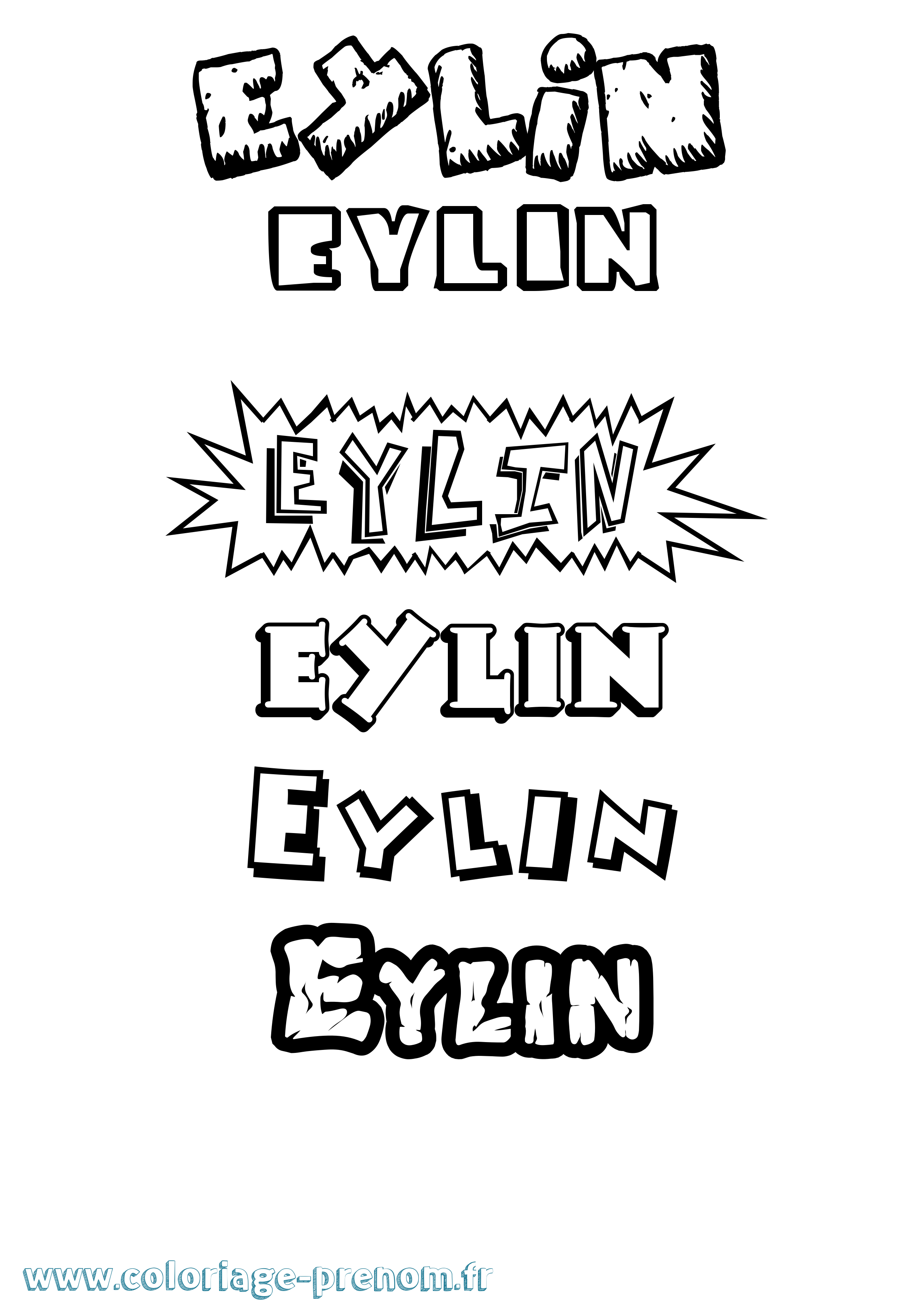 Coloriage Eylin Dessin Animé Coloriage prénom Eylin Dessin Animé