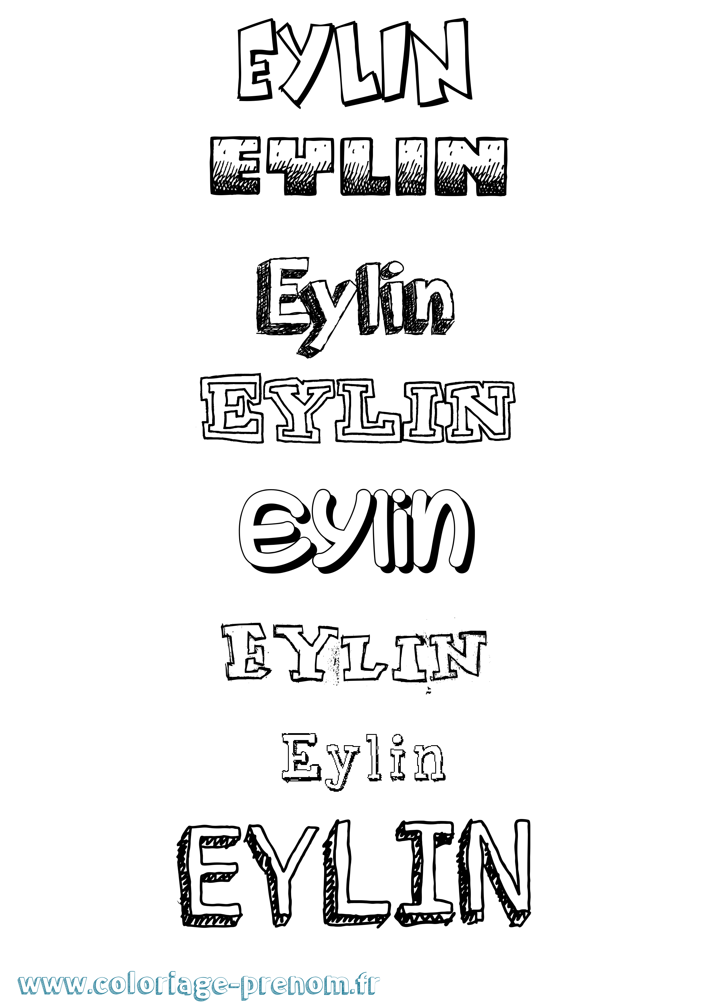 Coloriage Eylin Dessiné Coloriage prénom Eylin Dessiné