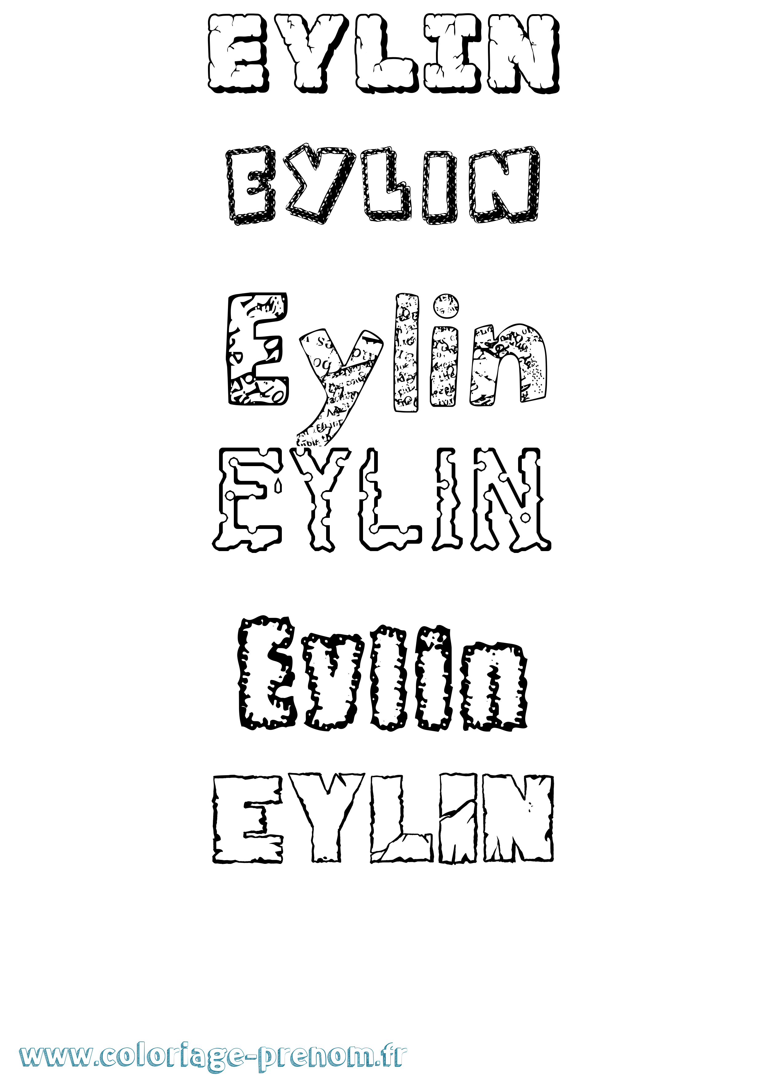 Coloriage Eylin Destructuré Coloriage prénom Eylin Destructuré