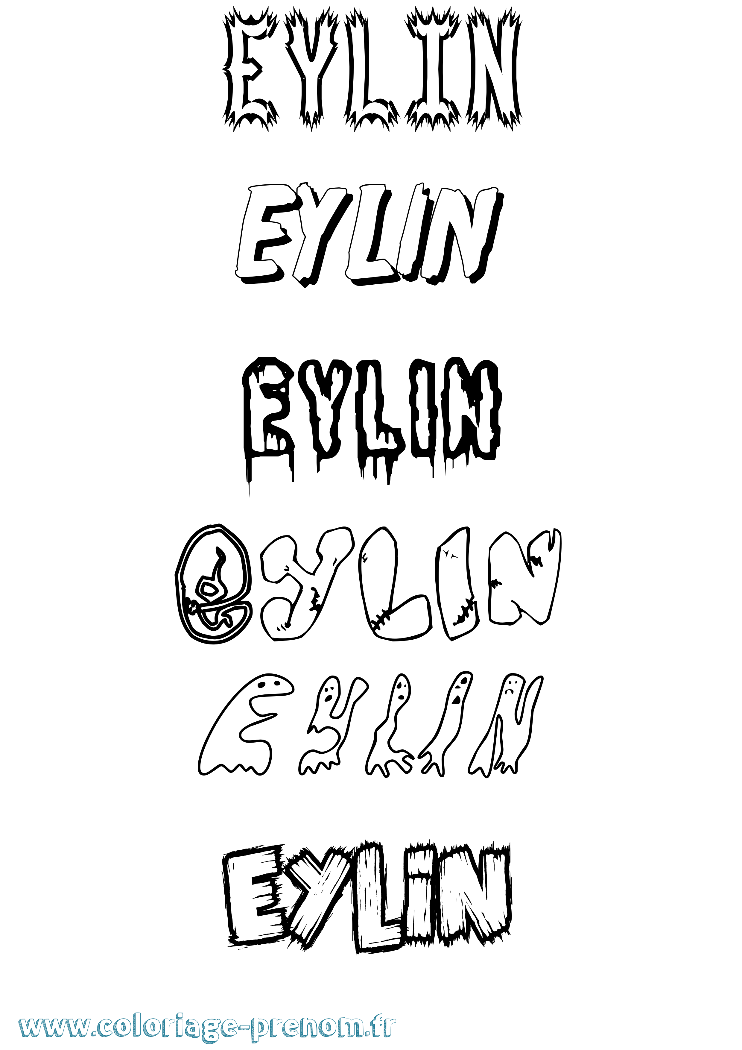 Coloriage Eylin Frisson Coloriage prénom Eylin Frisson