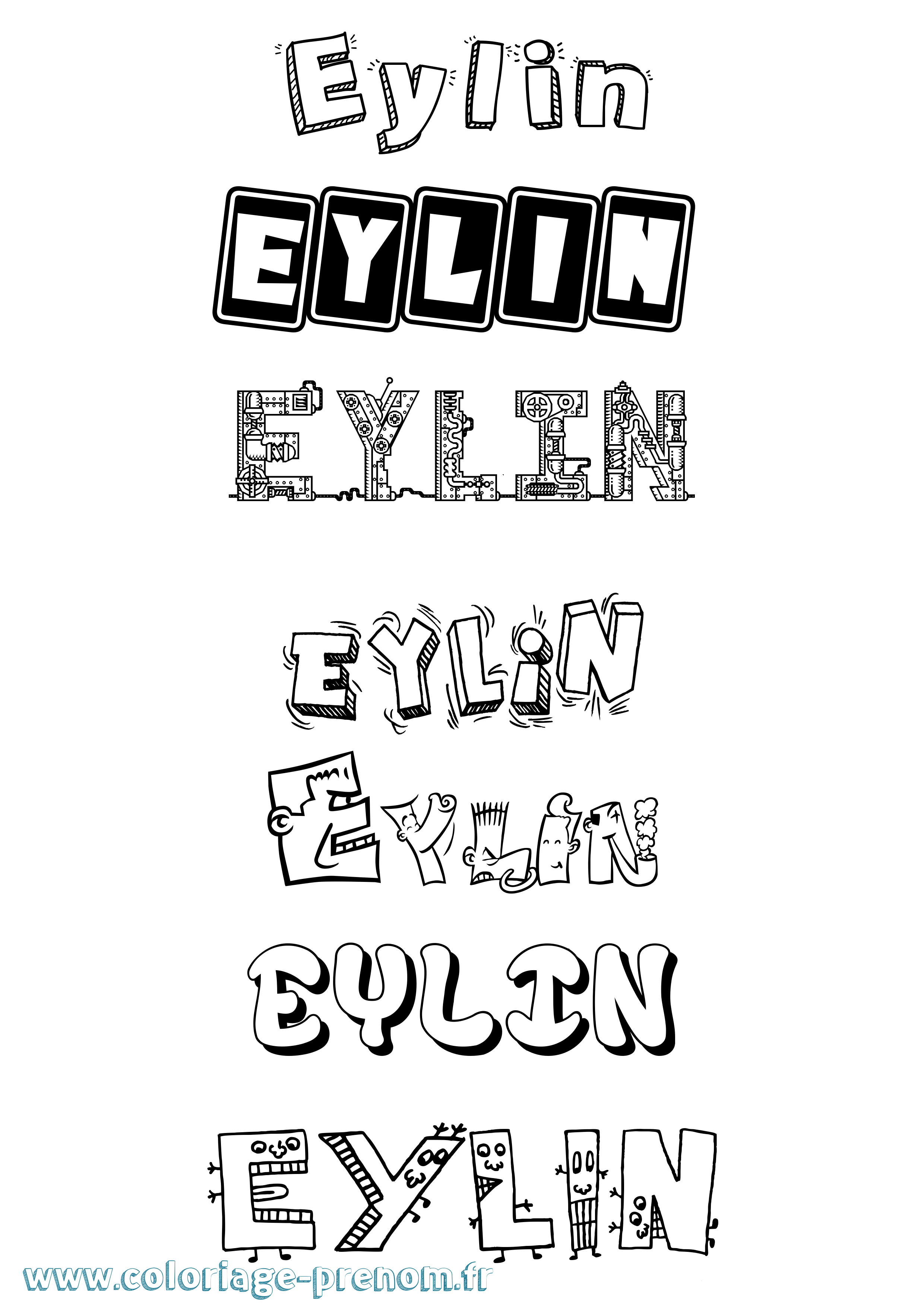 Coloriage Eylin Fun Coloriage prénom Eylin Fun