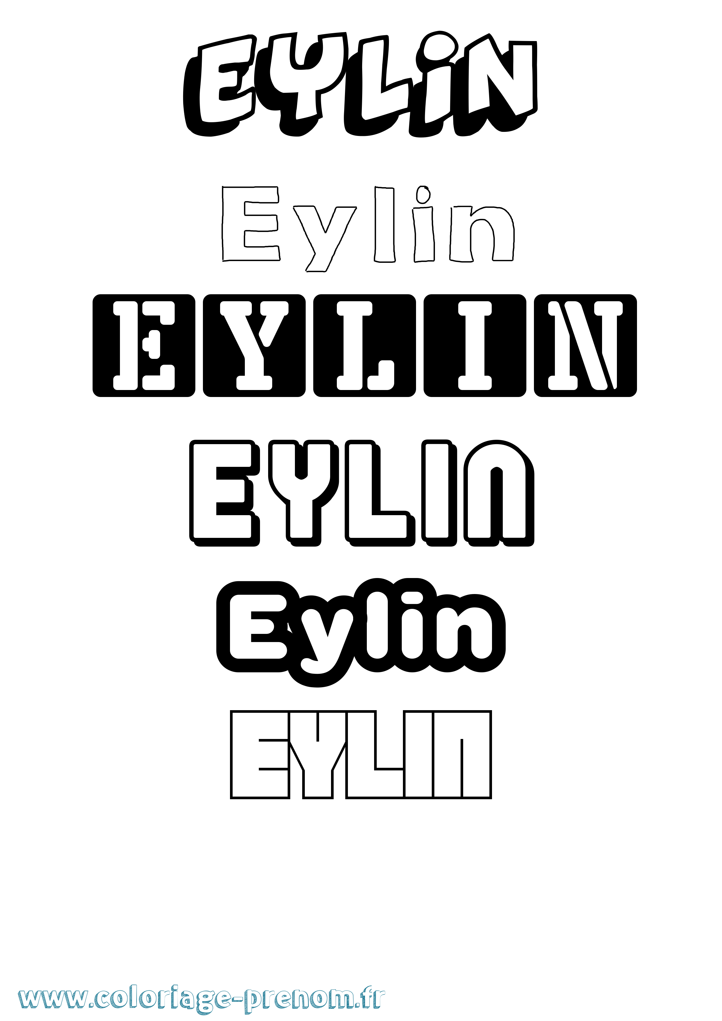 Coloriage Eylin Simple Coloriage prénom Eylin Simple