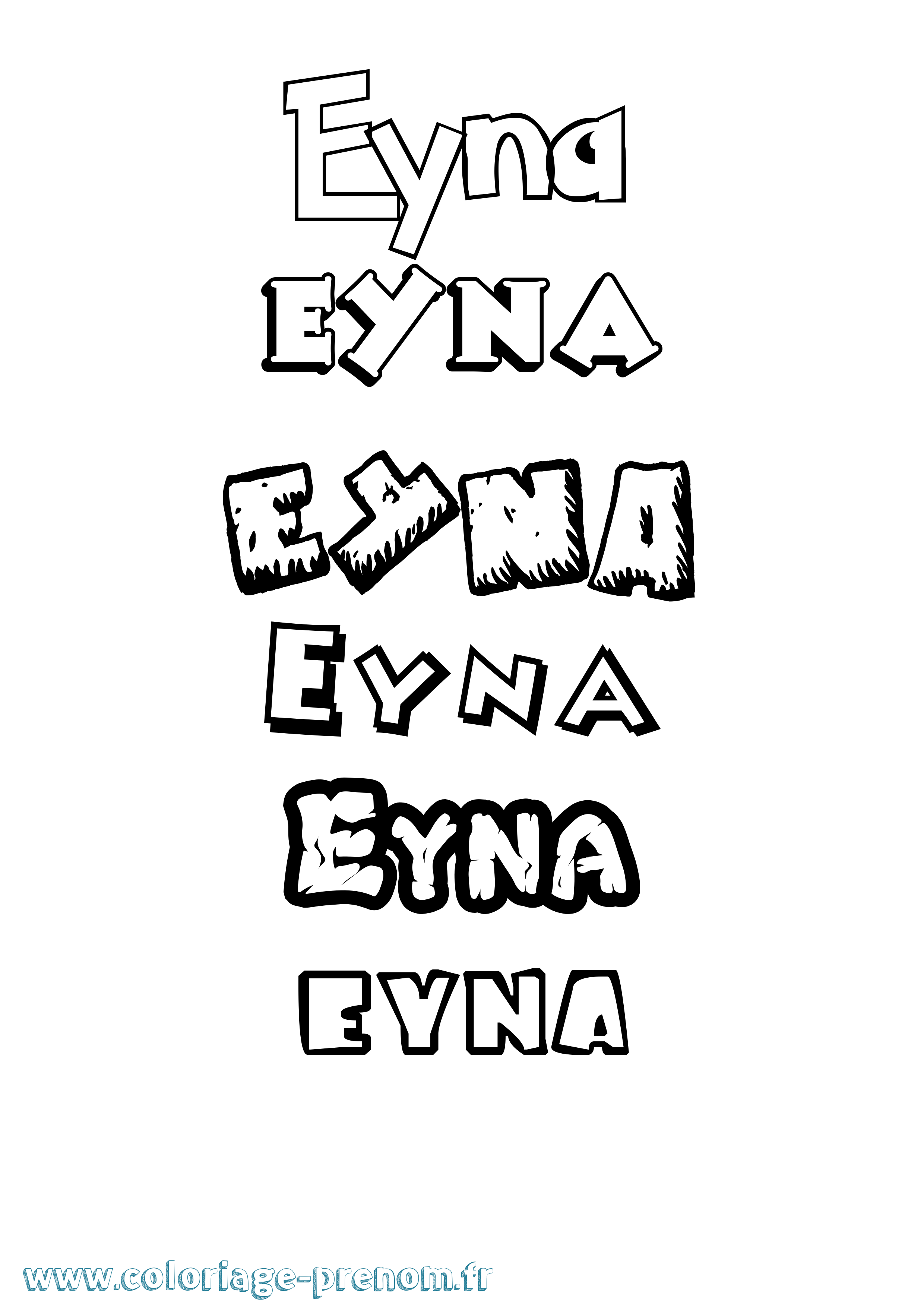 Coloriage Eyna Dessin Animé Coloriage prénom Eyna Dessin Animé