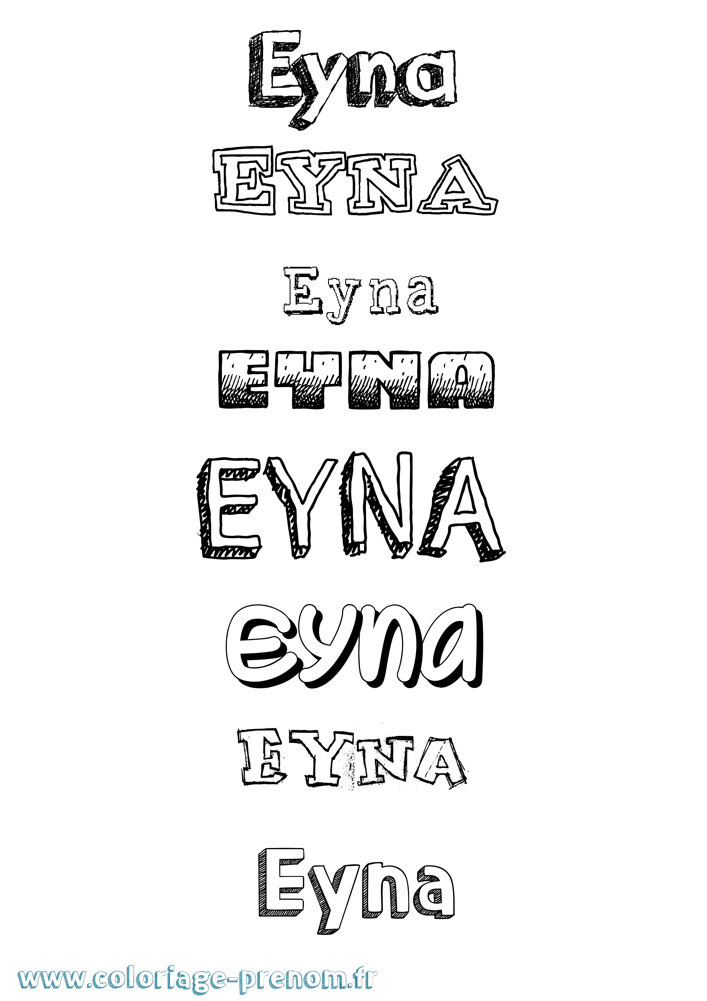 Coloriage Eyna Dessiné Coloriage prénom Eyna Dessiné