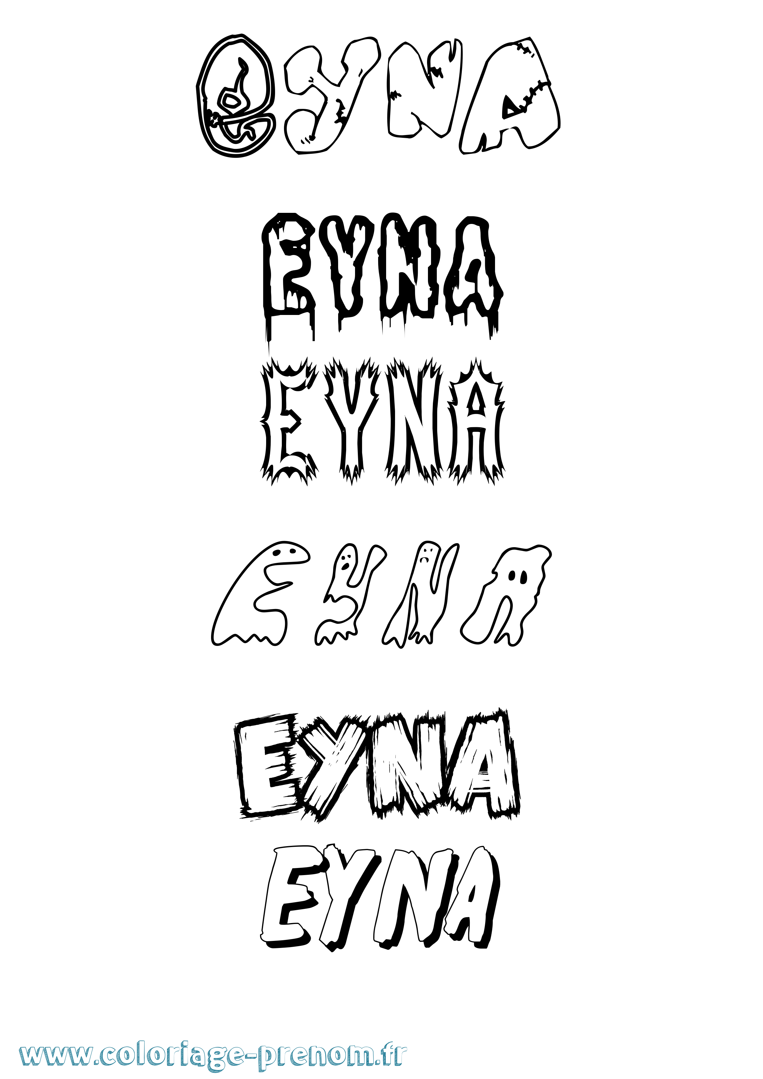 Coloriage Eyna Frisson Coloriage prénom Eyna Frisson