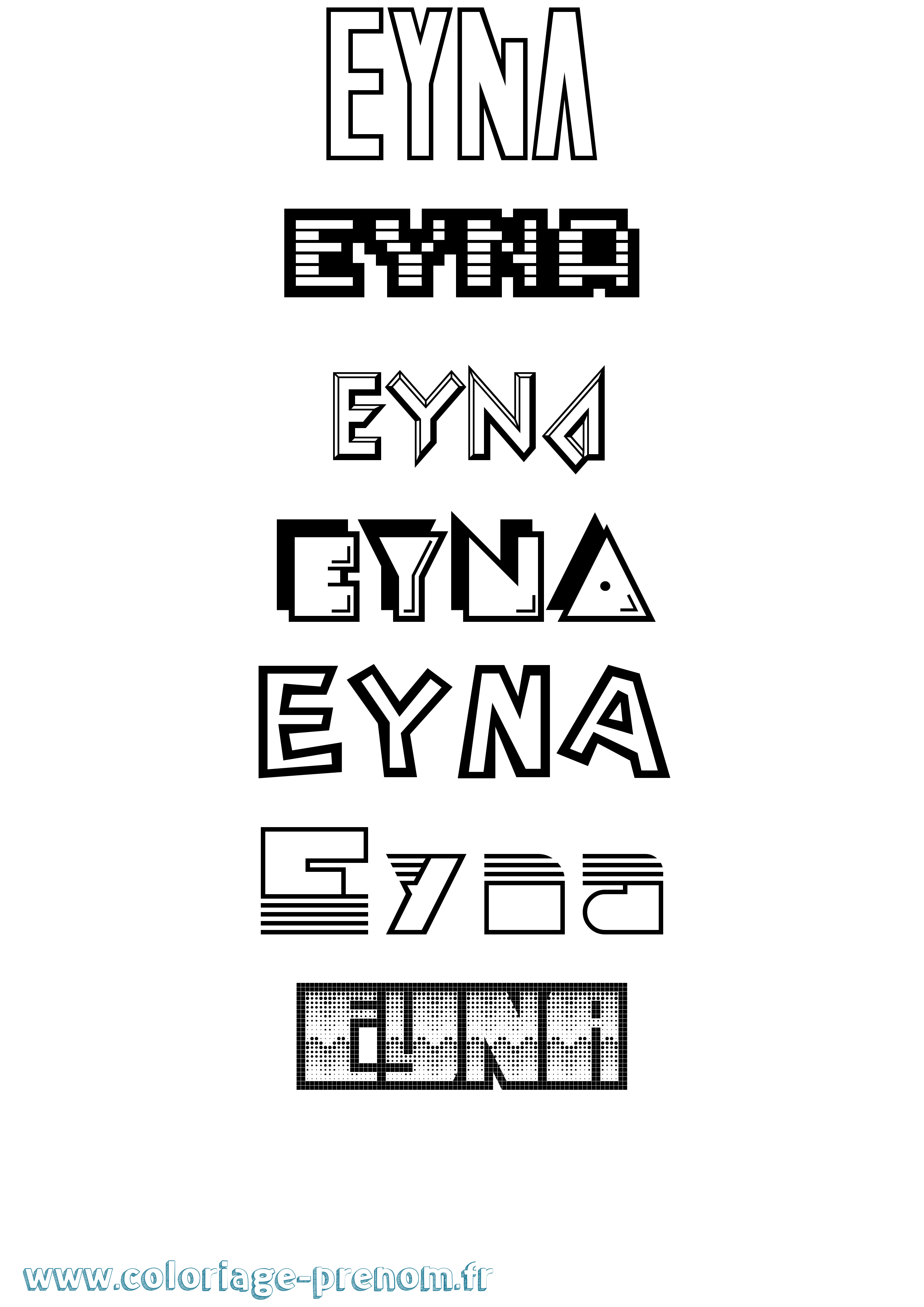 Coloriage Eyna Jeux Vidéos Coloriage prénom Eyna Jeux Vidéos