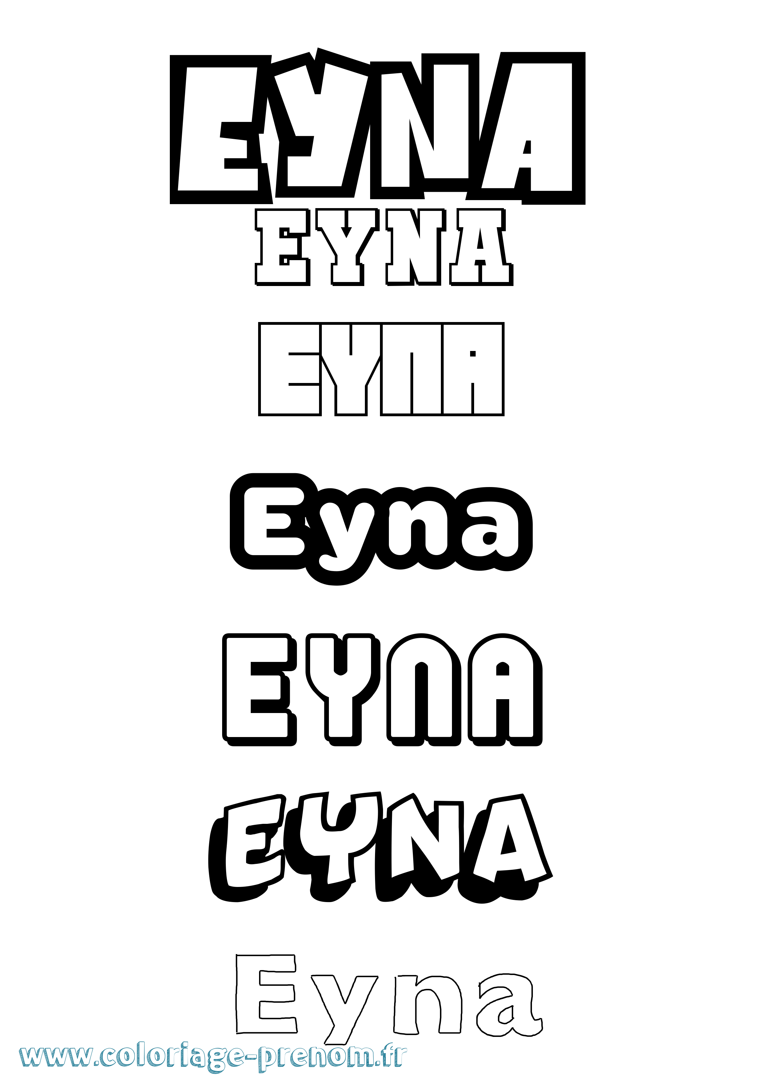 Coloriage Eyna Simple Coloriage prénom Eyna Simple