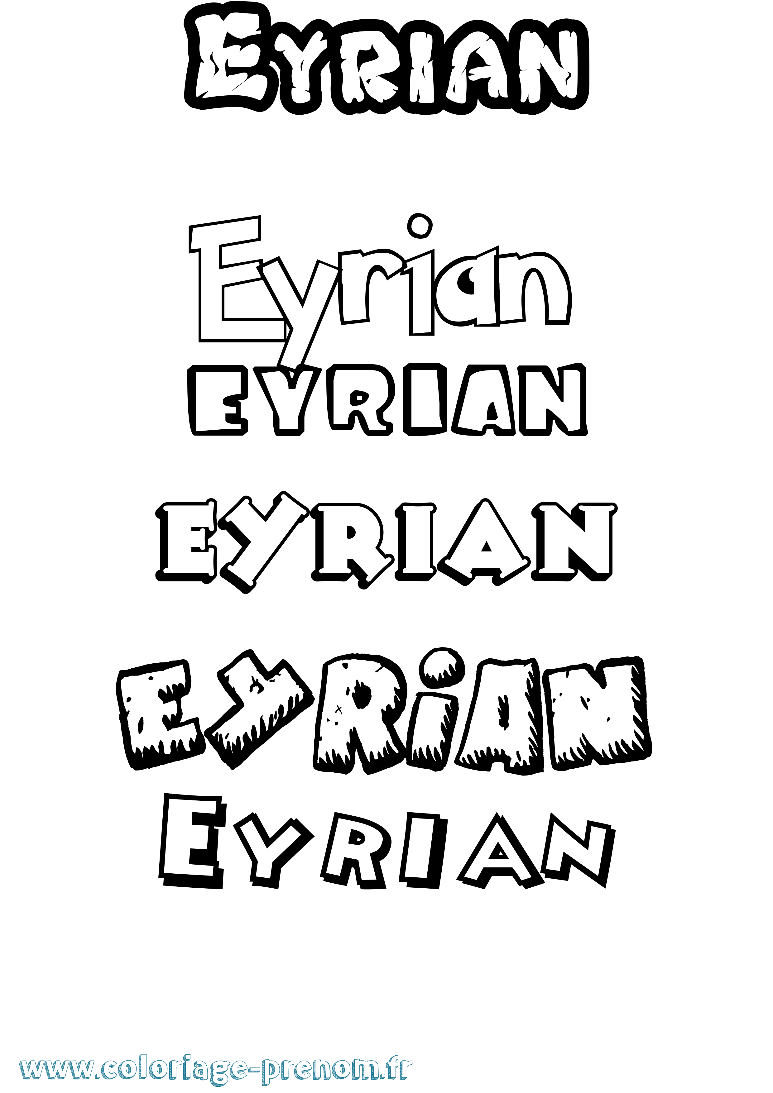 Coloriage Eyrian Dessin Animé Coloriage prénom Eyrian Dessin Animé