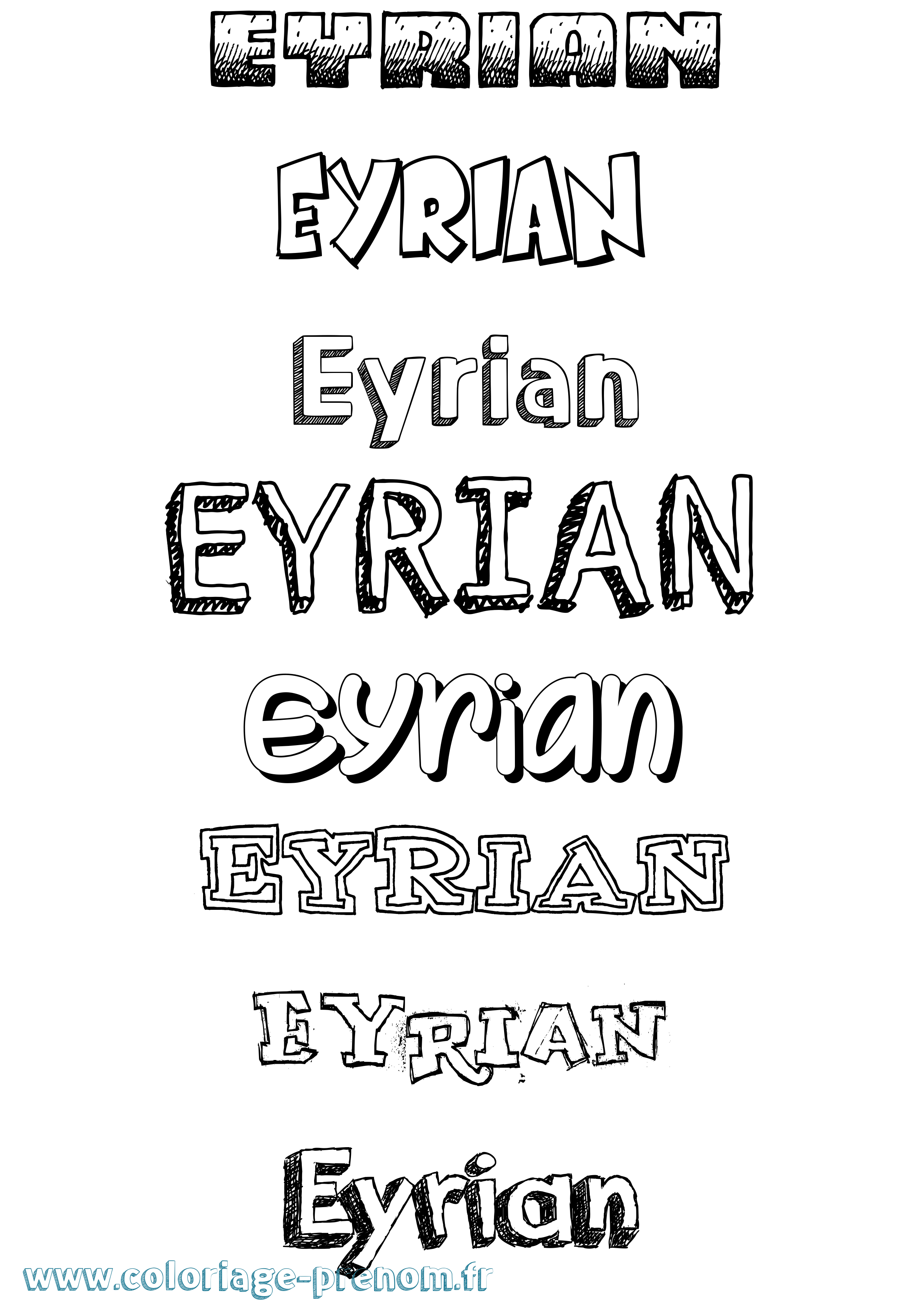 Coloriage Eyrian Dessiné Coloriage prénom Eyrian Dessiné