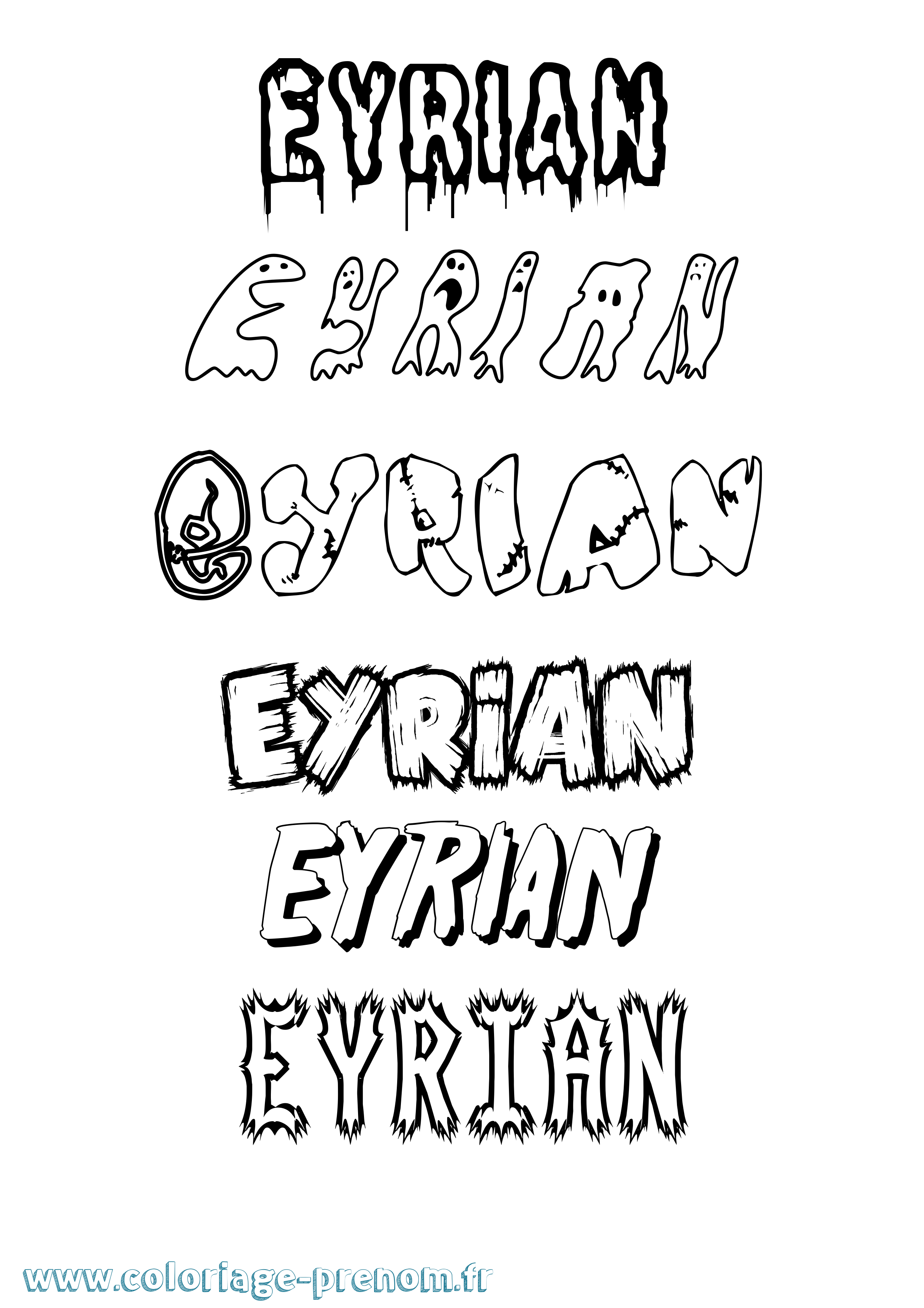 Coloriage Eyrian Frisson Coloriage prénom Eyrian Frisson
