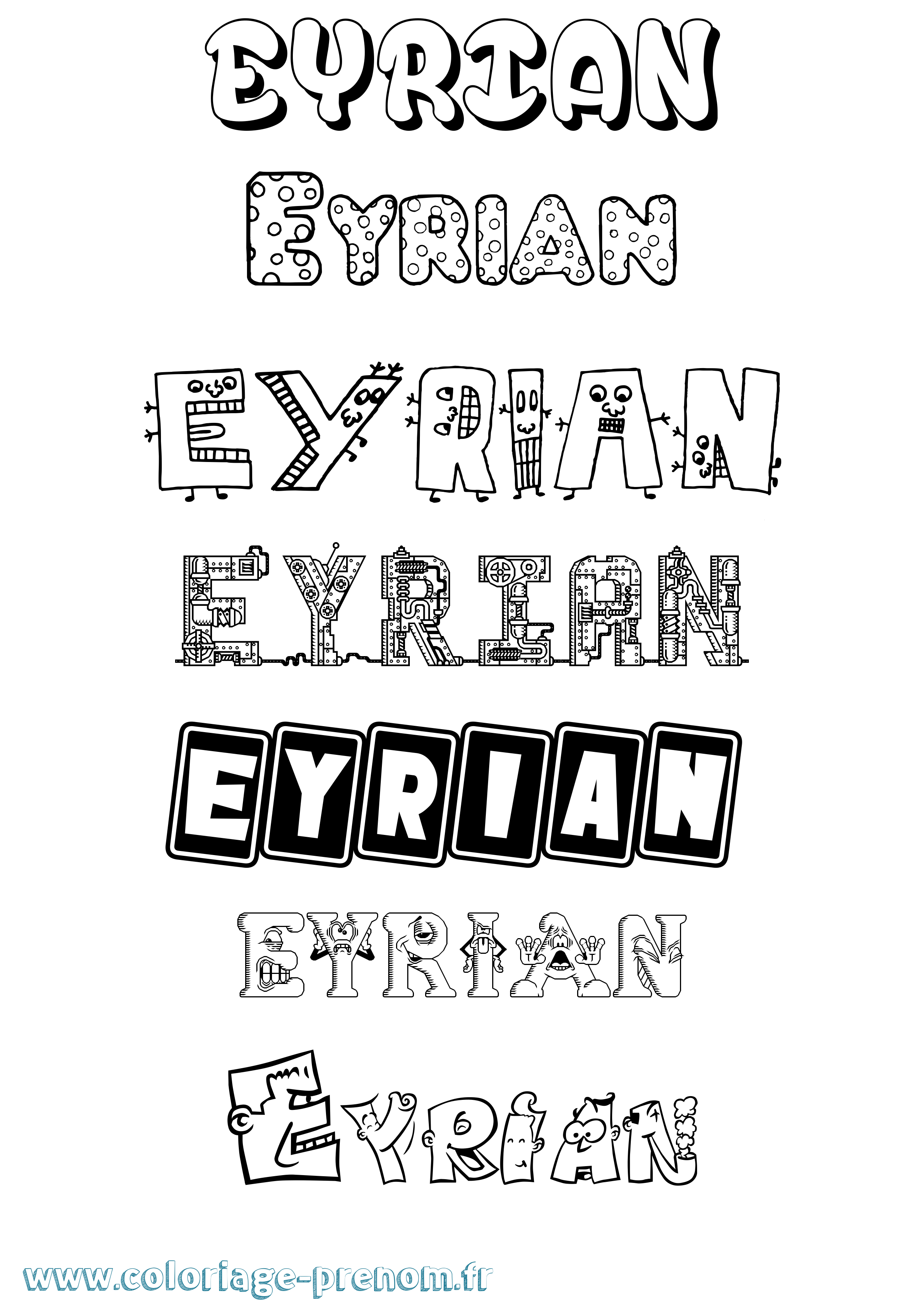 Coloriage Eyrian Fun Coloriage prénom Eyrian Fun