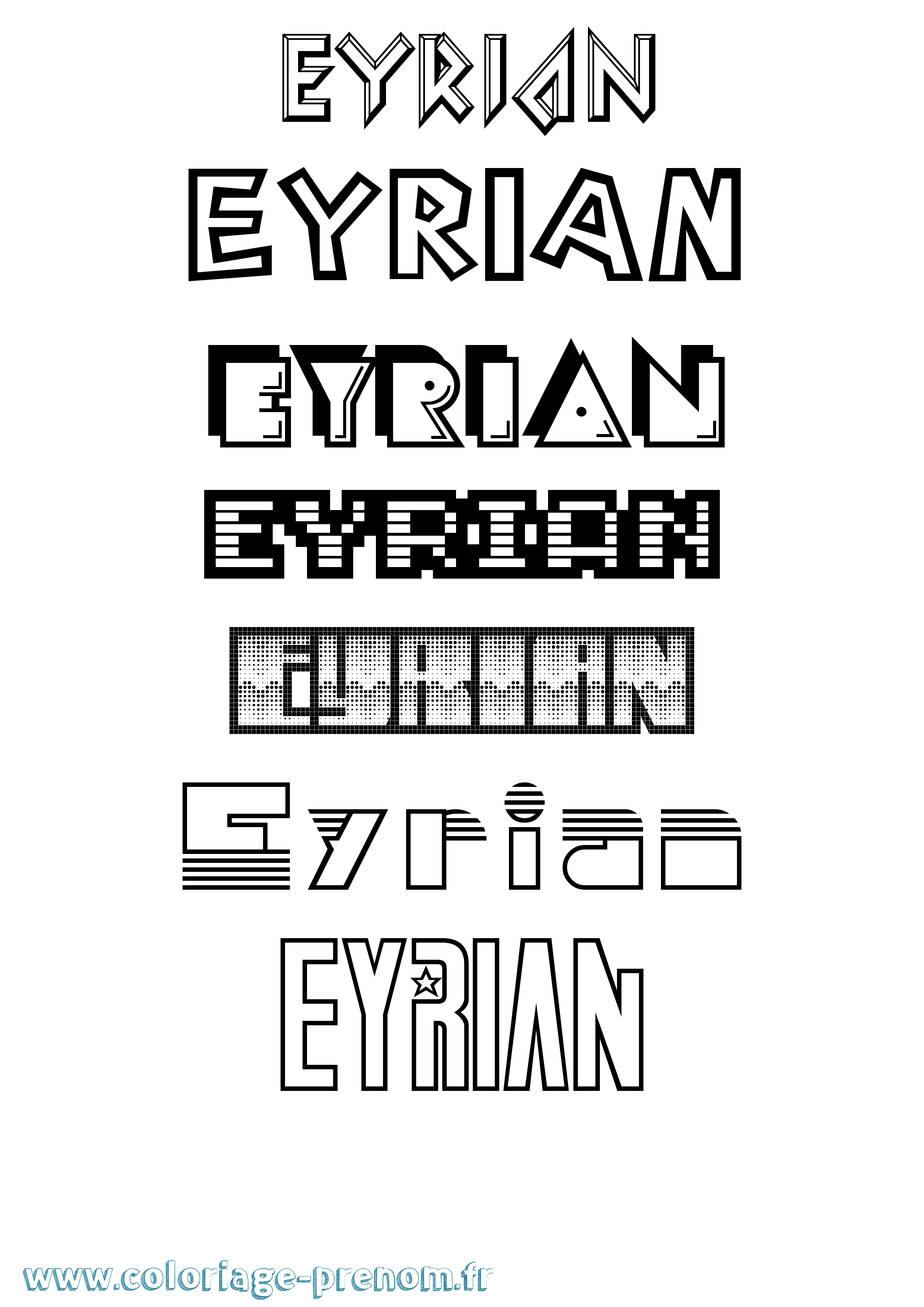 Coloriage Eyrian Jeux Vidéos Coloriage prénom Eyrian Jeux Vidéos