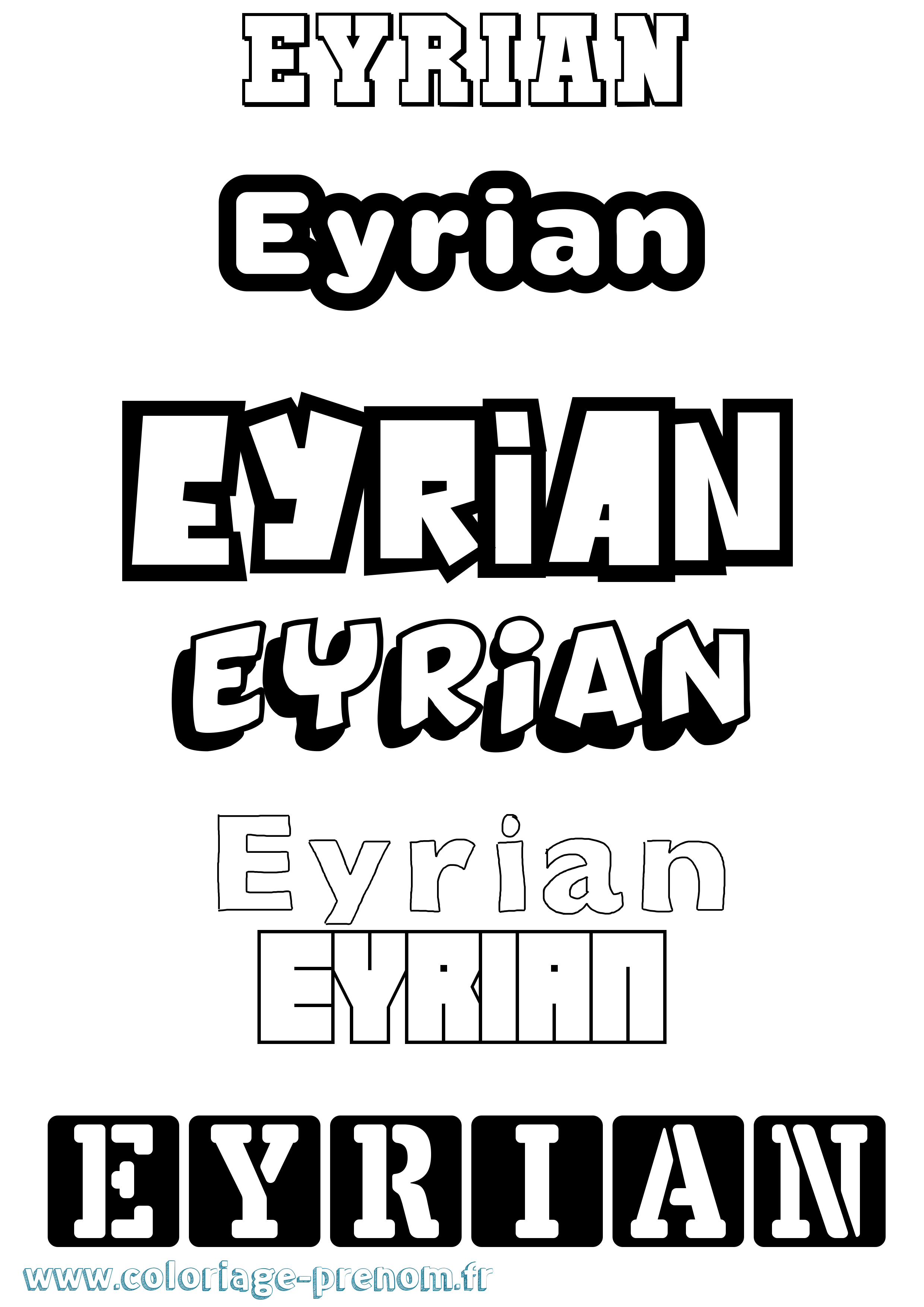 Coloriage Eyrian Simple Coloriage prénom Eyrian Simple