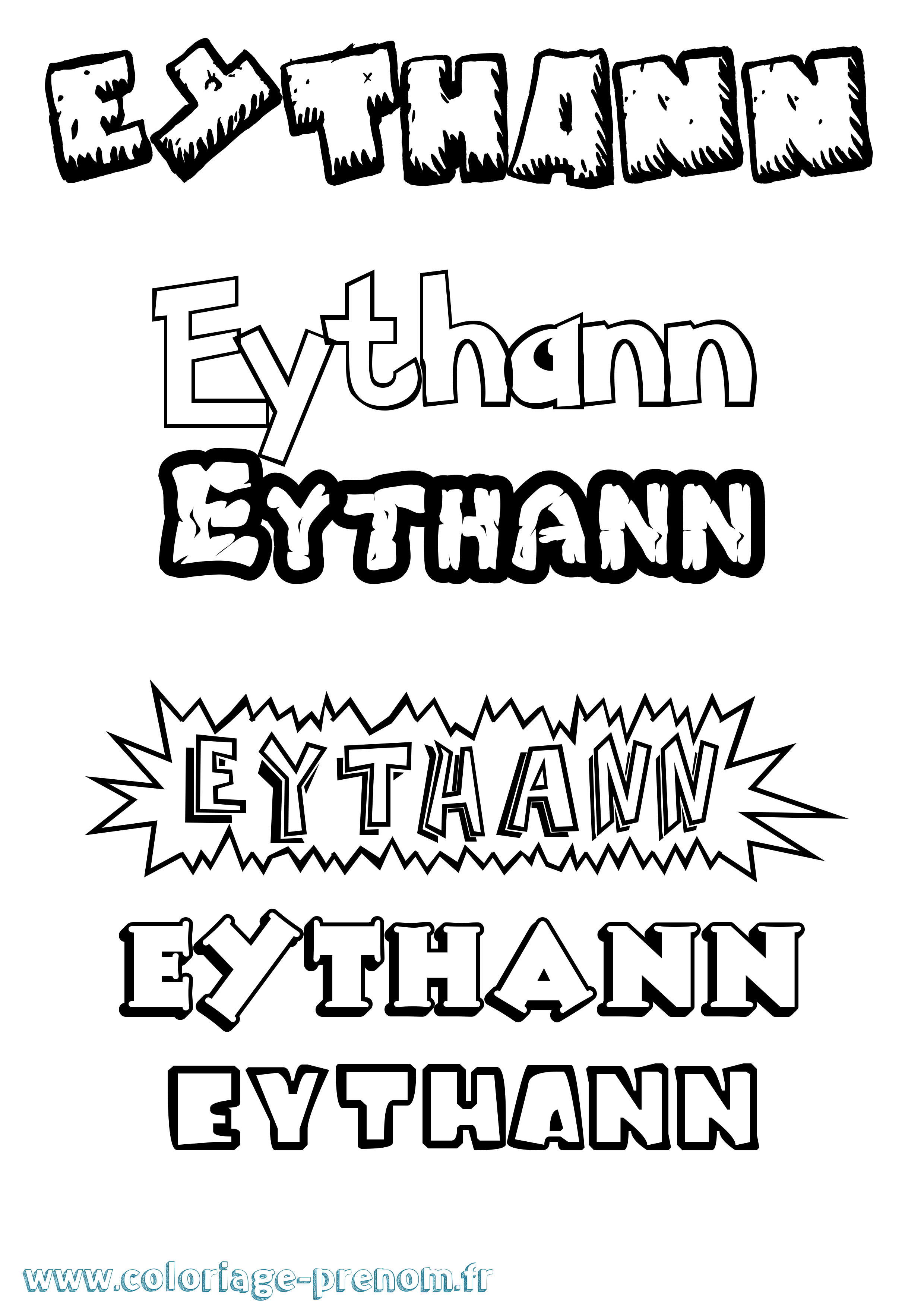 Coloriage Eythann Dessin Animé Coloriage prénom Eythann Dessin Animé