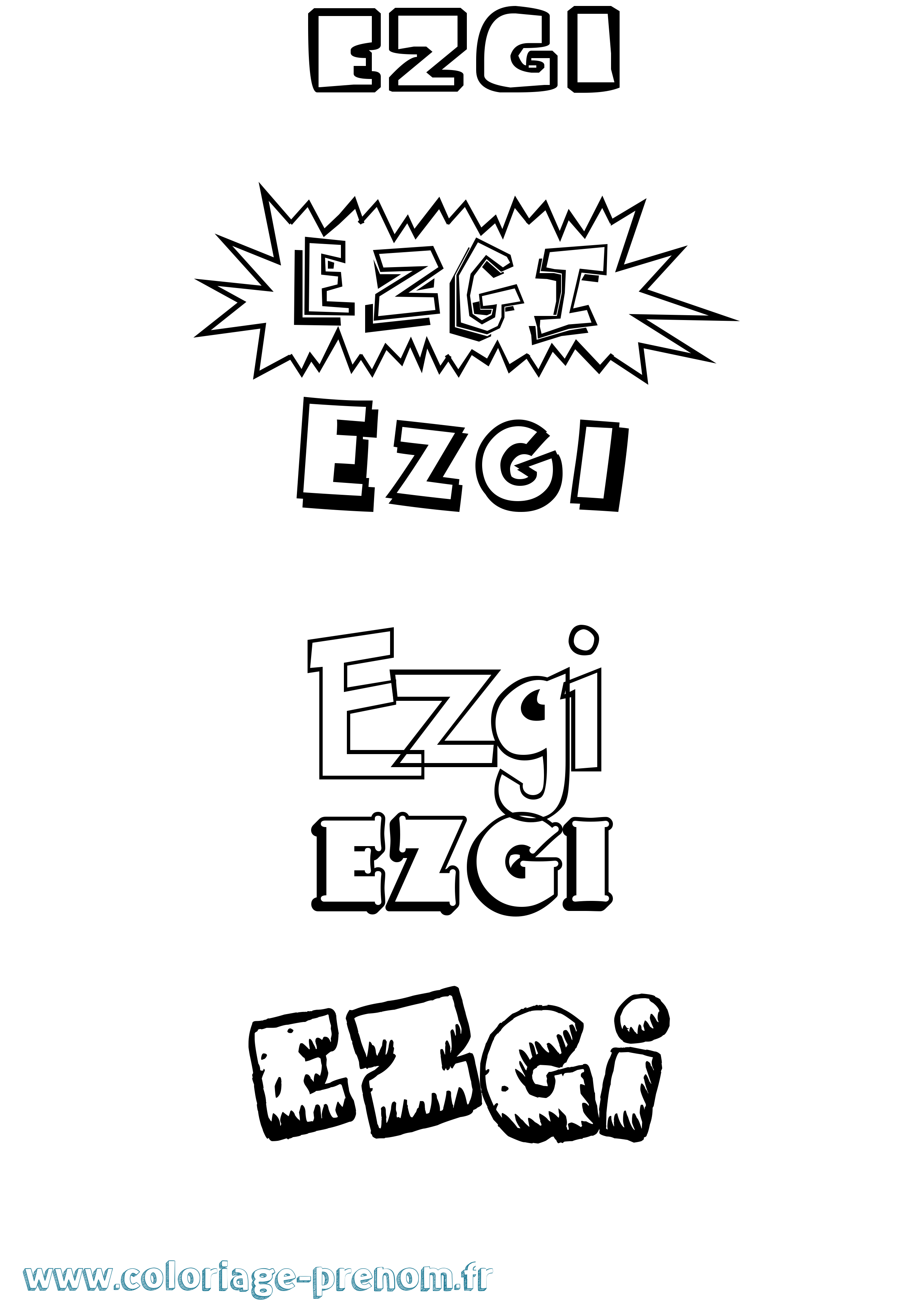 Coloriage Ezgi Dessin Animé Coloriage prénom Ezgi Dessin Animé