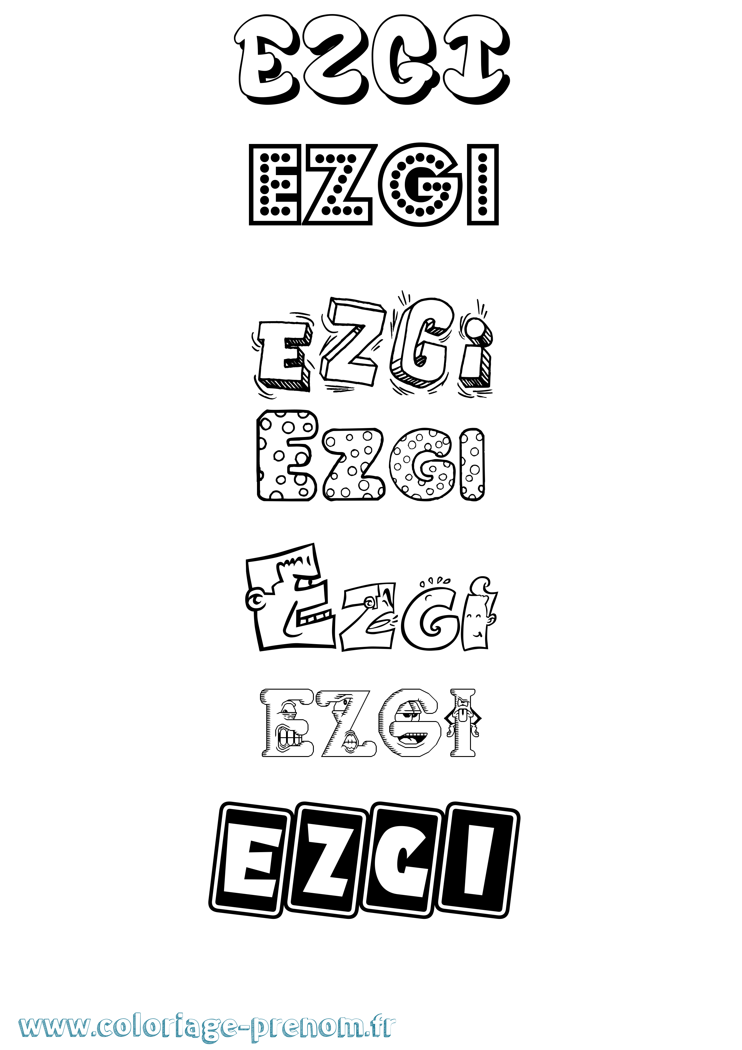 Coloriage Ezgi Fun Coloriage prénom Ezgi Fun