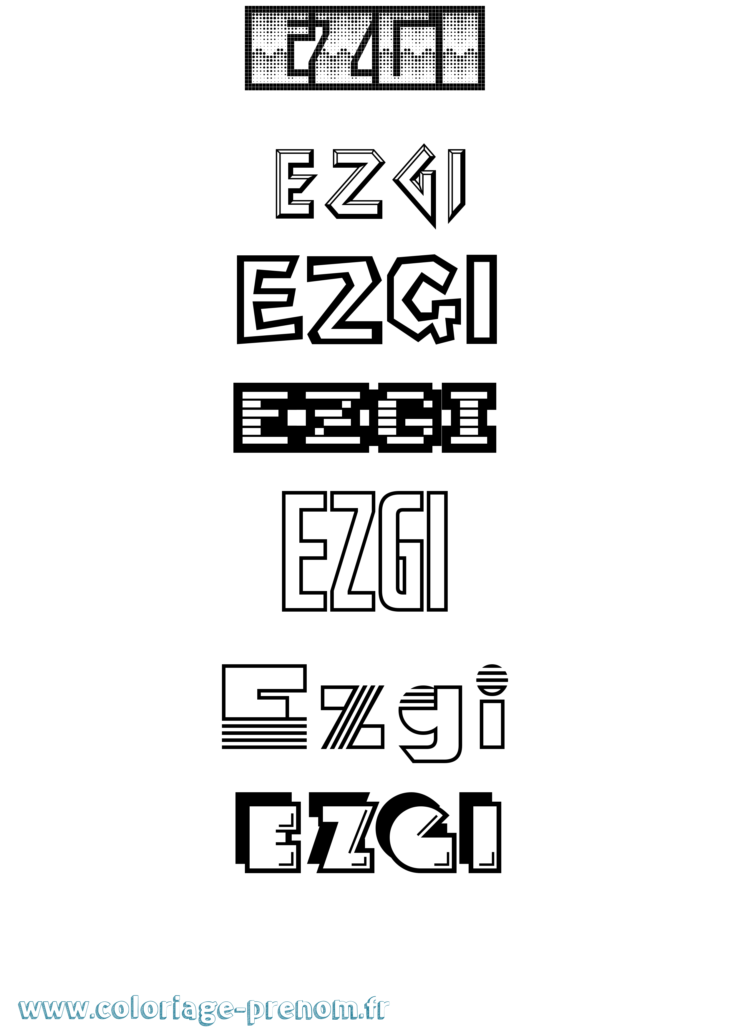 Coloriage Ezgi Jeux Vidéos Coloriage prénom Ezgi Jeux Vidéos