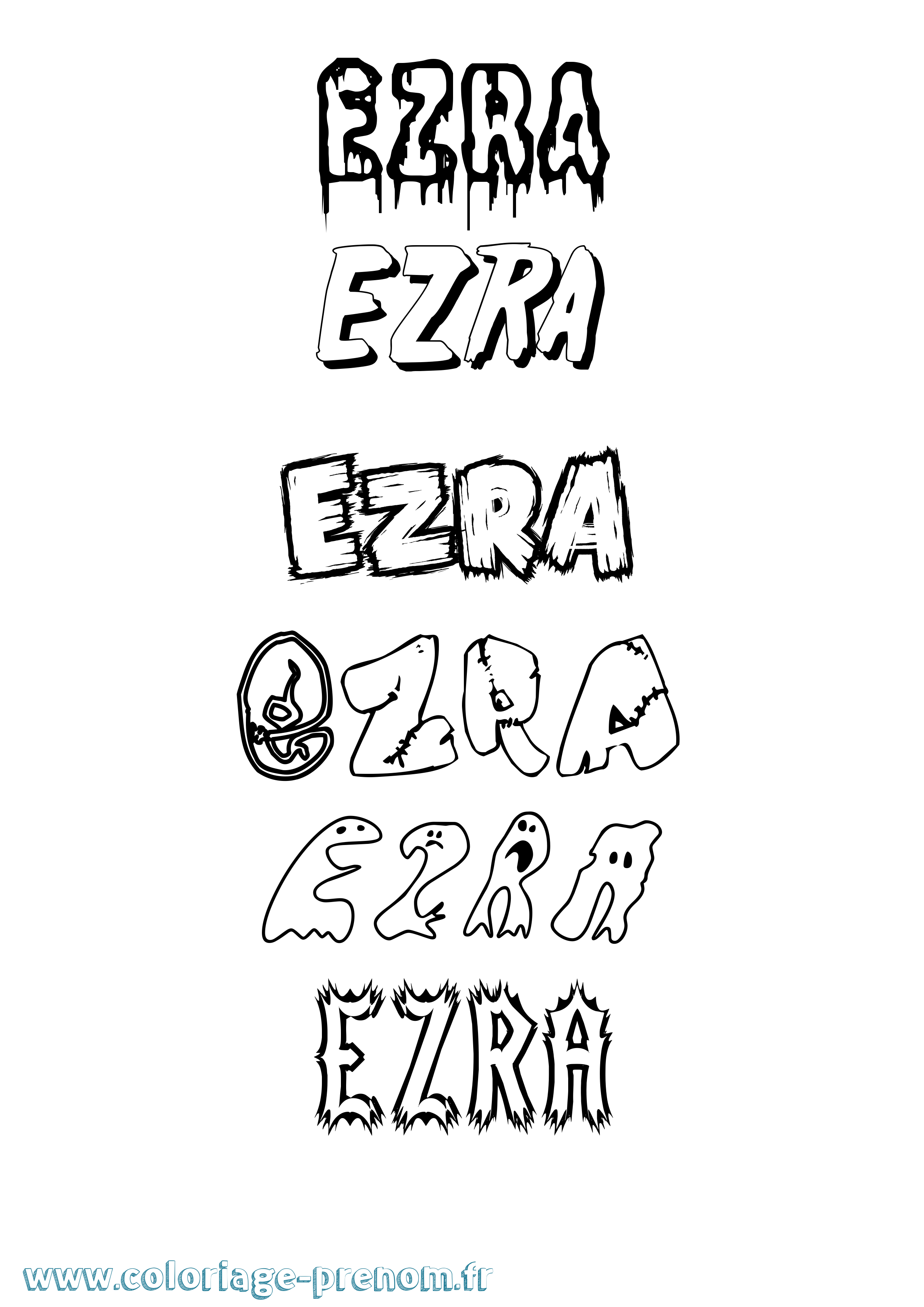 Coloriage Ezra Frisson Coloriage prénom Ezra Frisson