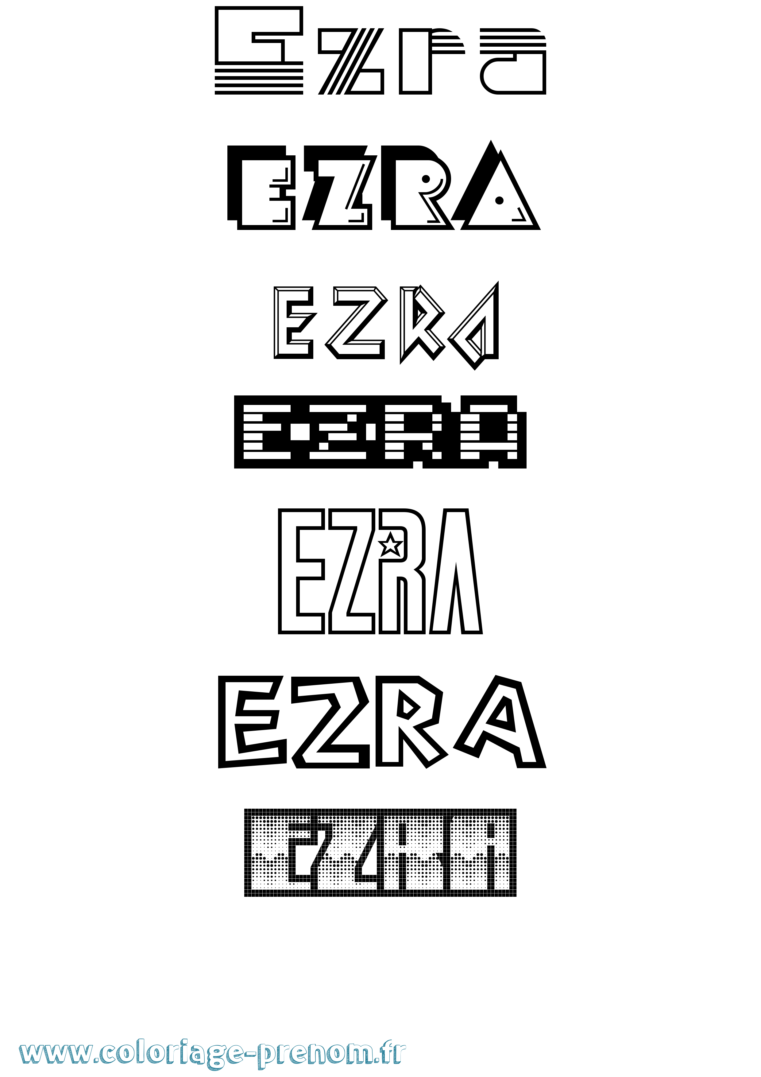 Coloriage Ezra Jeux Vidéos Coloriage prénom Ezra Jeux Vidéos