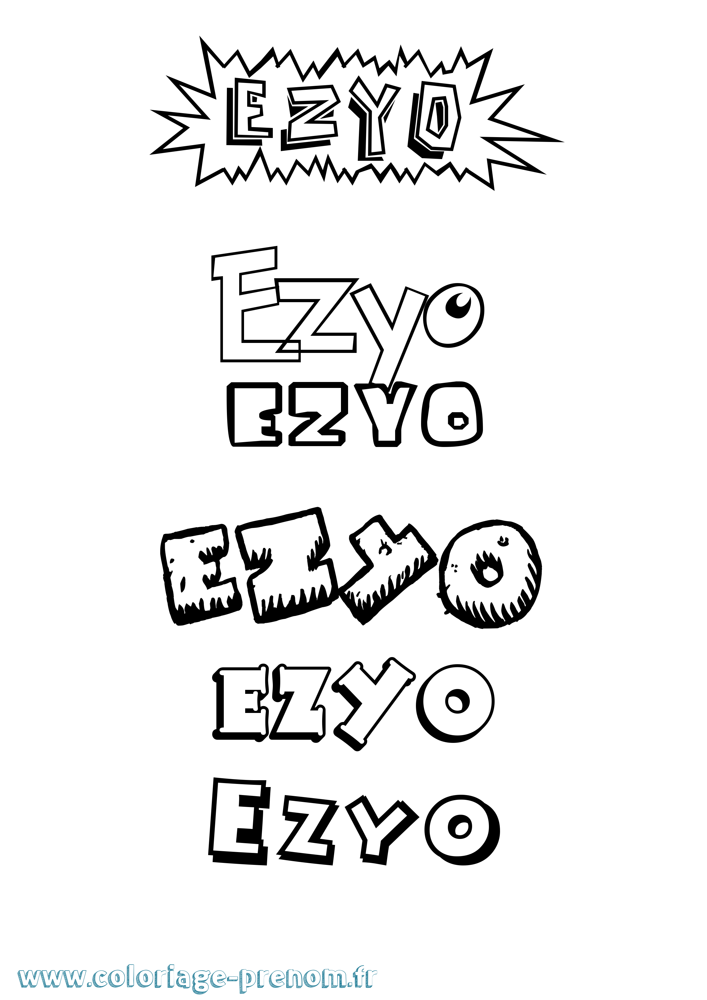 Coloriage Ezyo Dessin Animé Coloriage prénom Ezyo Dessin Animé