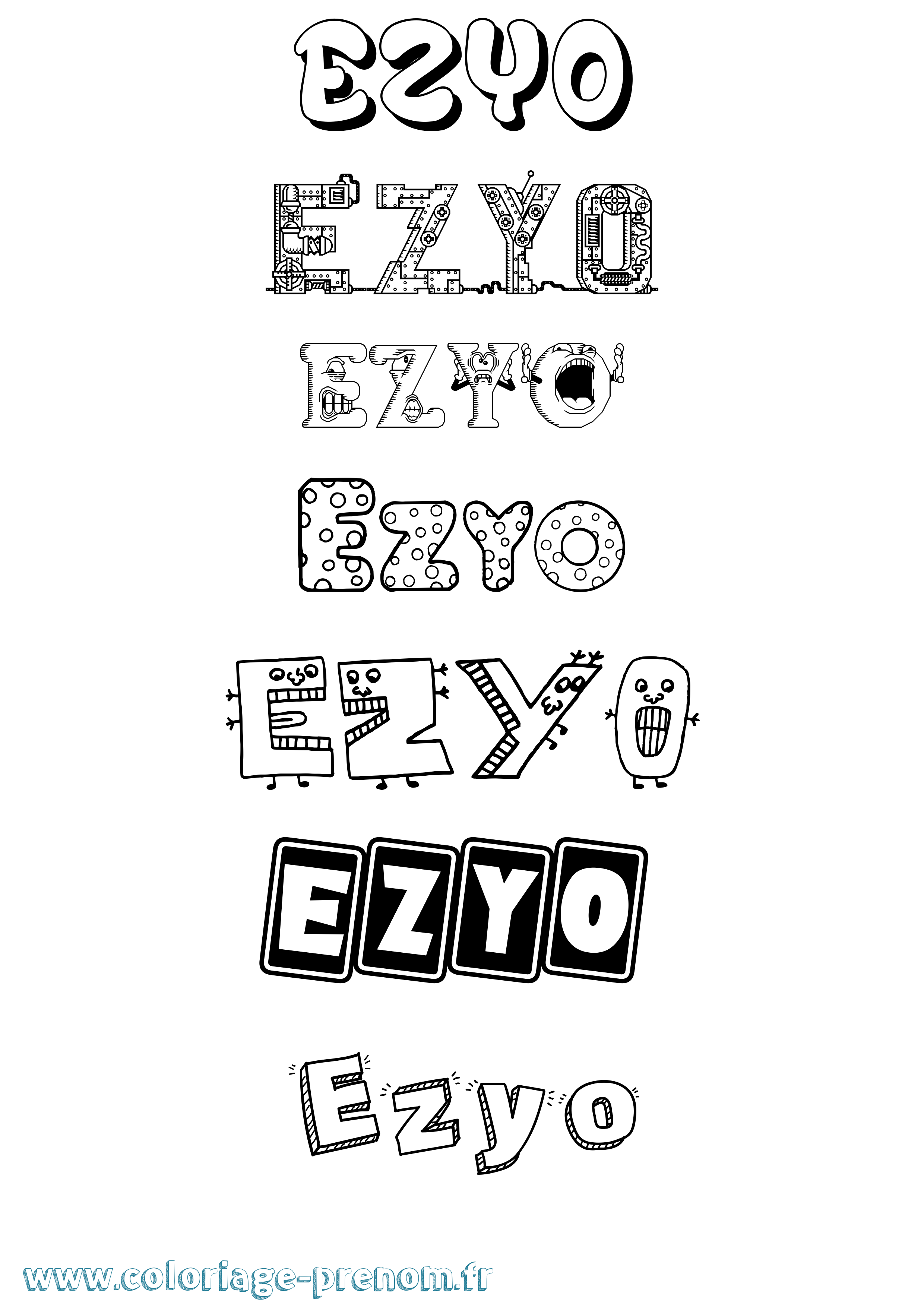 Coloriage Ezyo Fun Coloriage prénom Ezyo Fun