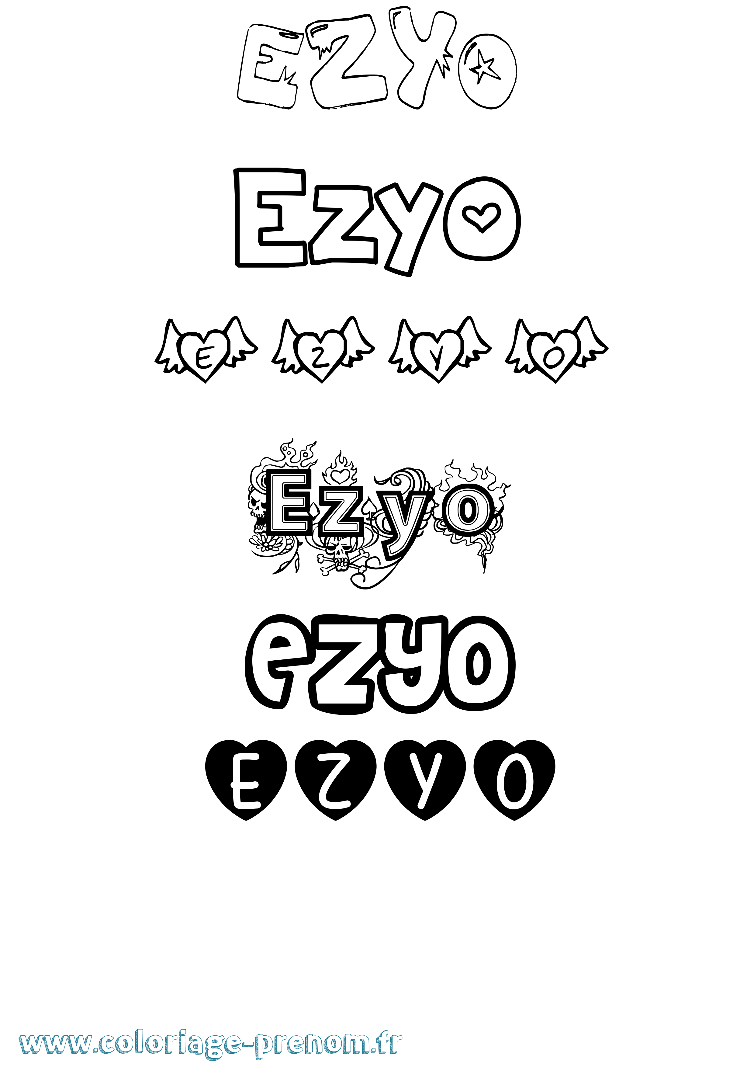 Coloriage Ezyo Girly Coloriage prénom Ezyo Girly
