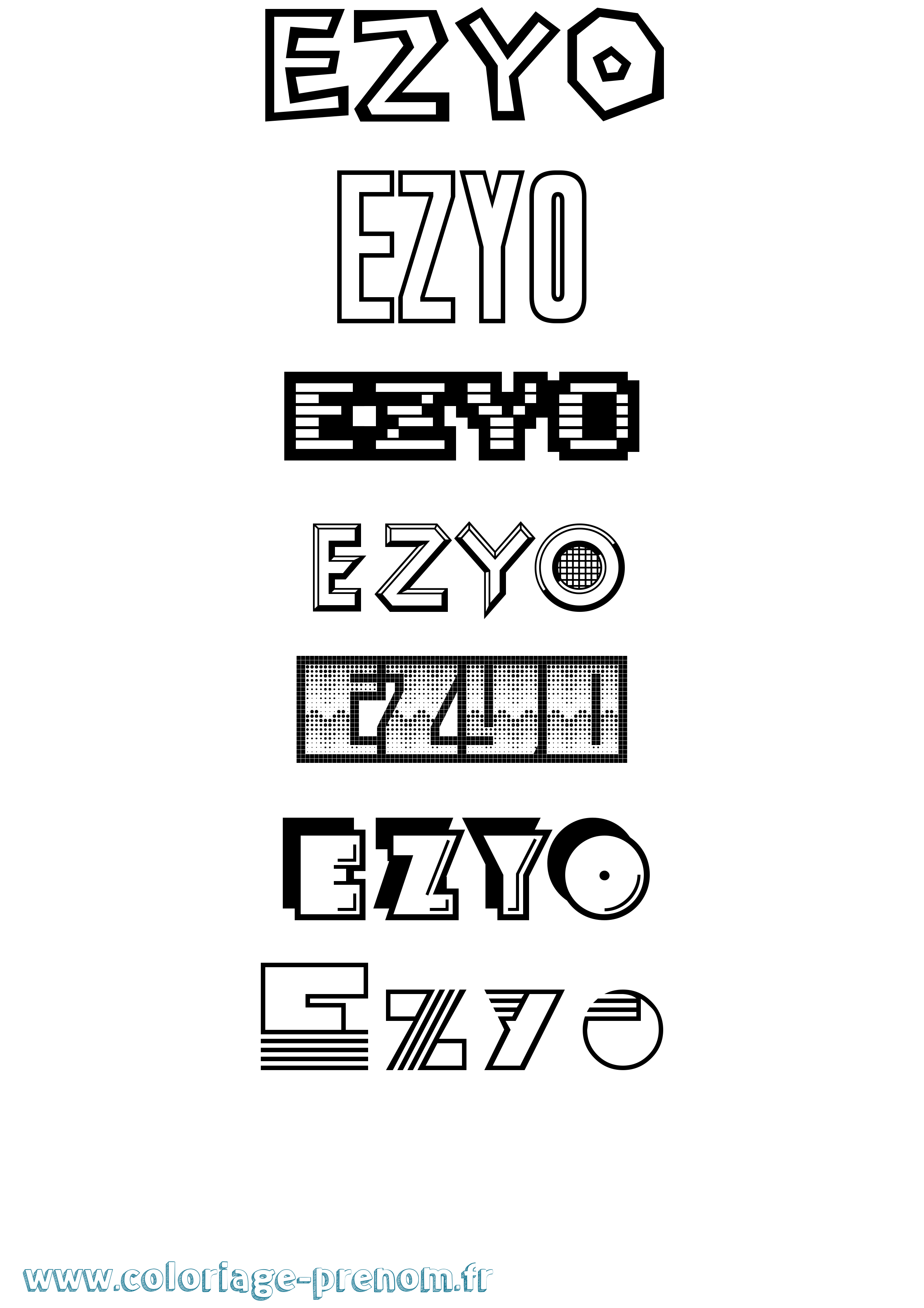 Coloriage Ezyo Jeux Vidéos Coloriage prénom Ezyo Jeux Vidéos