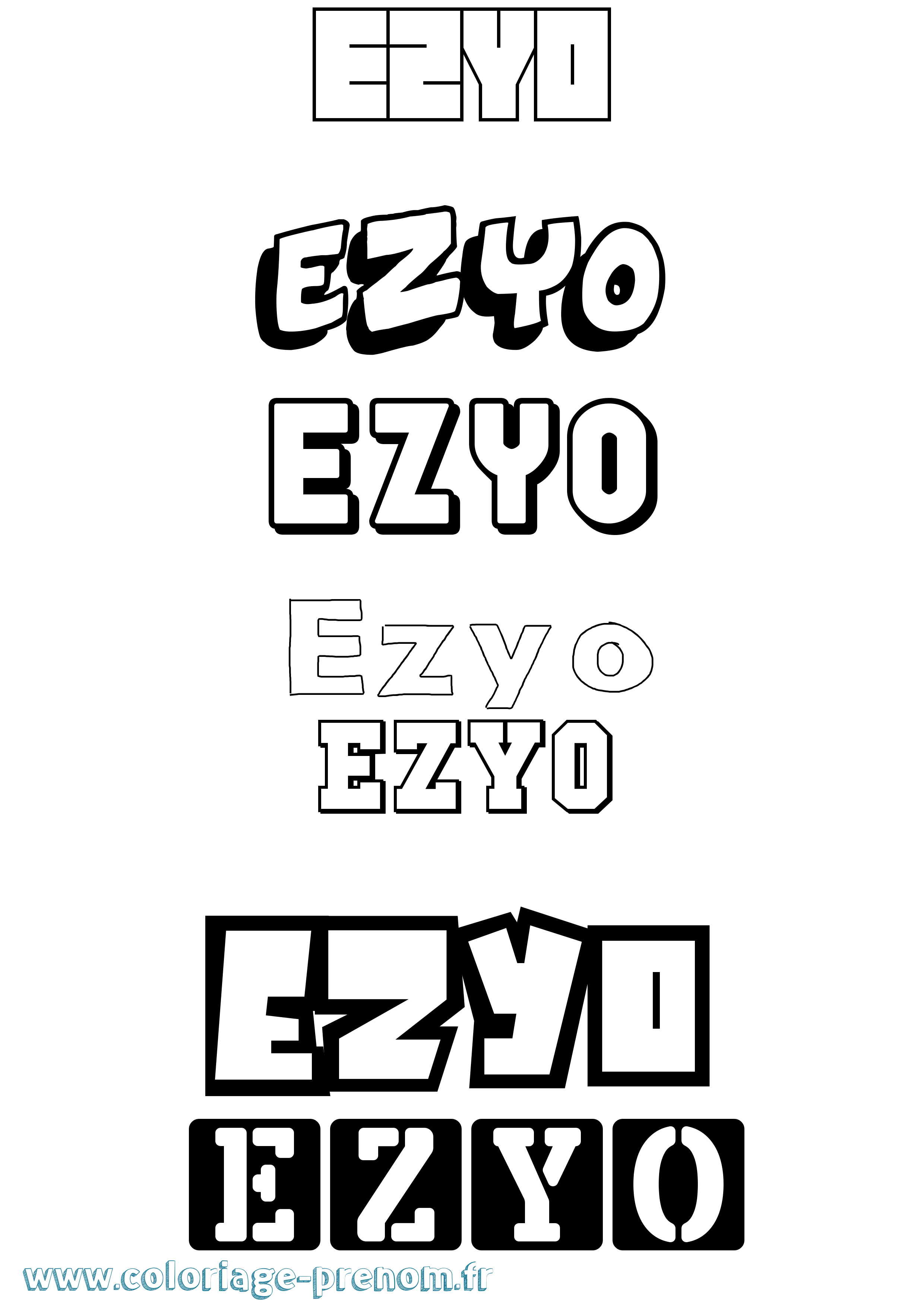 Coloriage Ezyo Simple Coloriage prénom Ezyo Simple