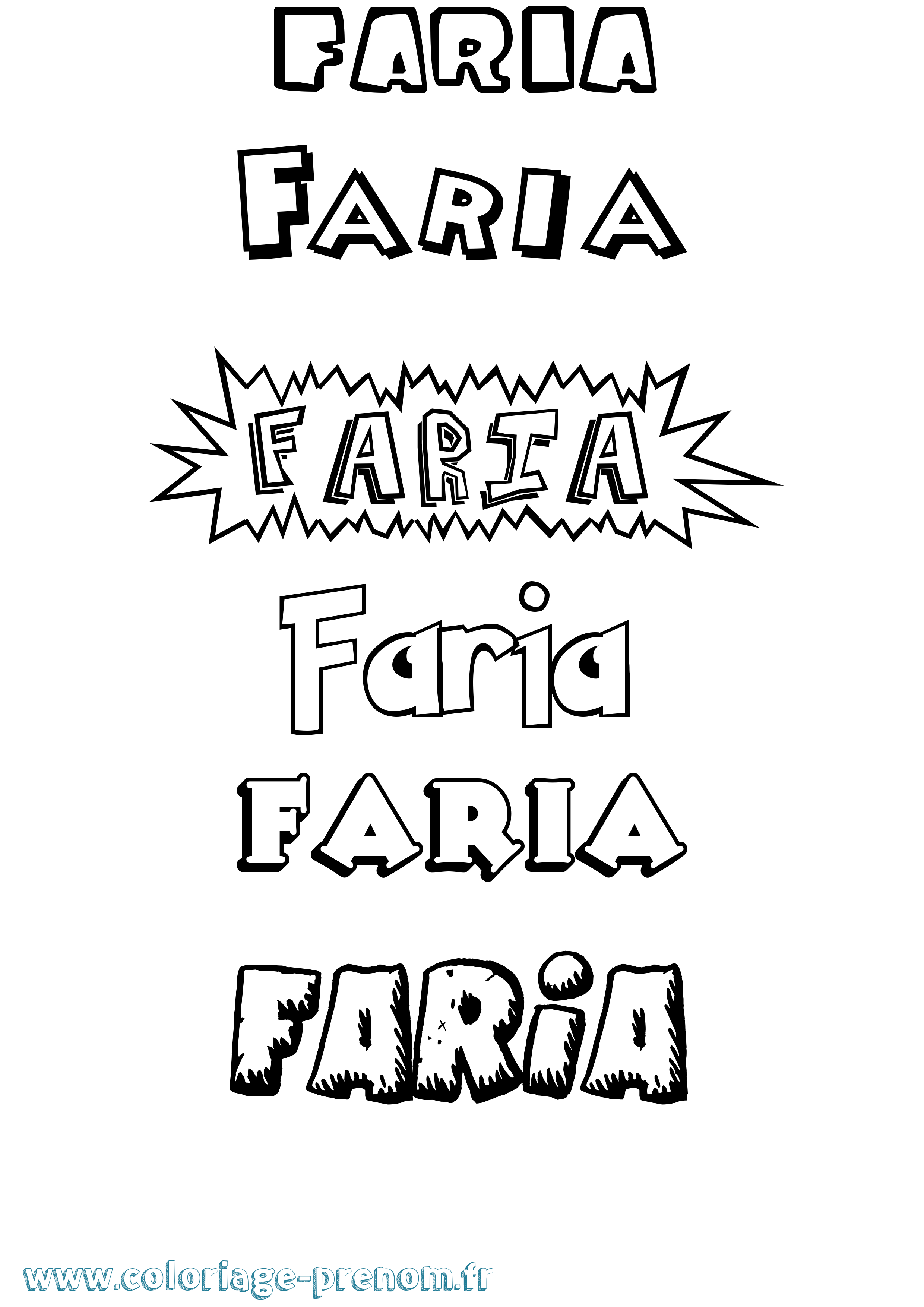 Coloriage Faria Dessin Animé Coloriage prénom Faria Dessin Animé