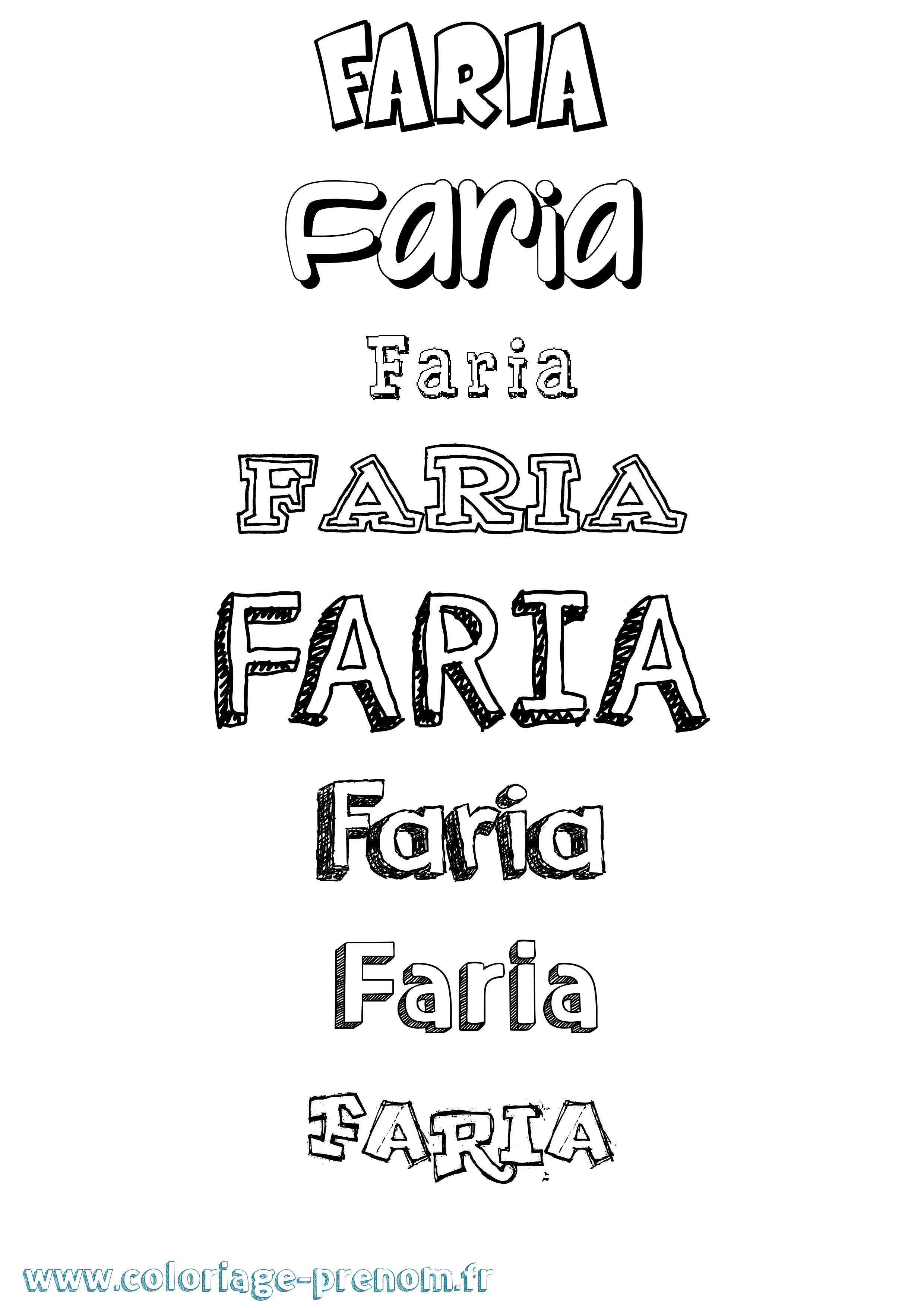 Coloriage Faria Dessiné Coloriage prénom Faria Dessiné