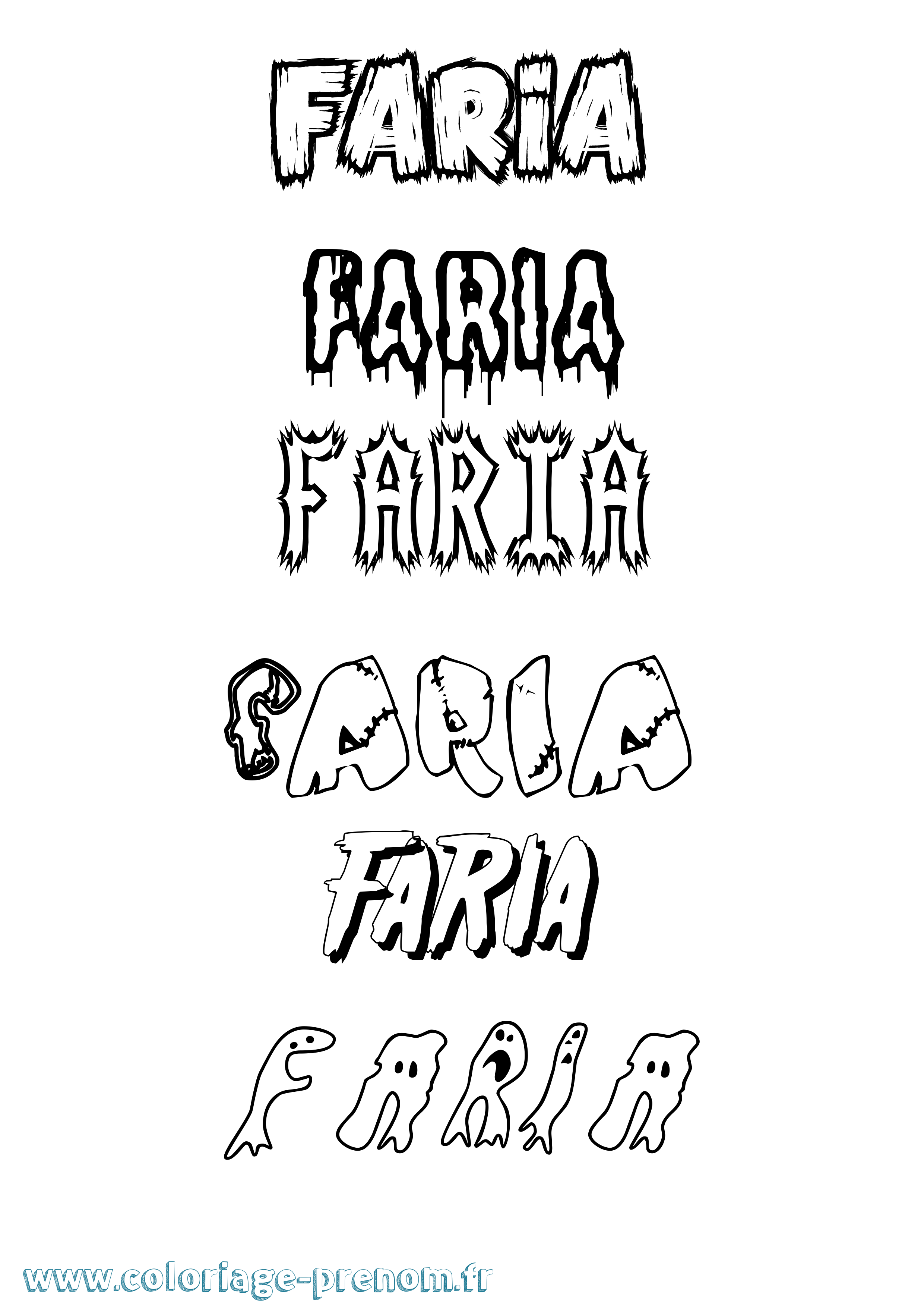Coloriage Faria Frisson Coloriage prénom Faria Frisson