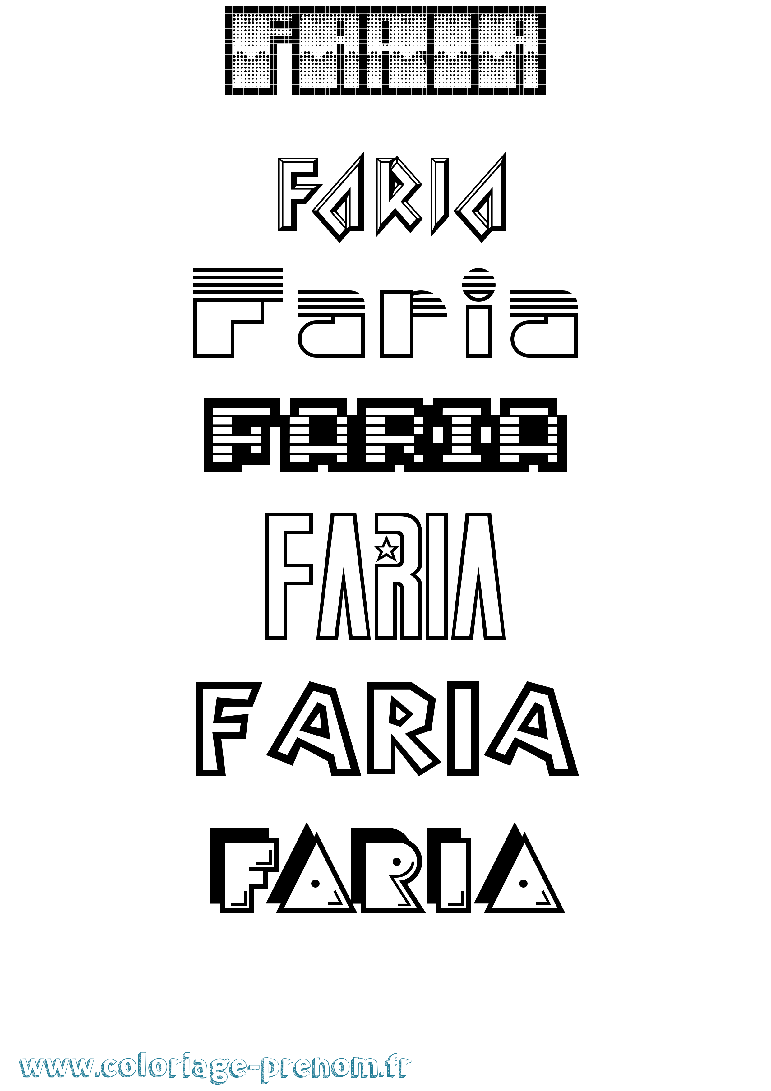 Coloriage Faria Jeux Vidéos Coloriage prénom Faria Jeux Vidéos