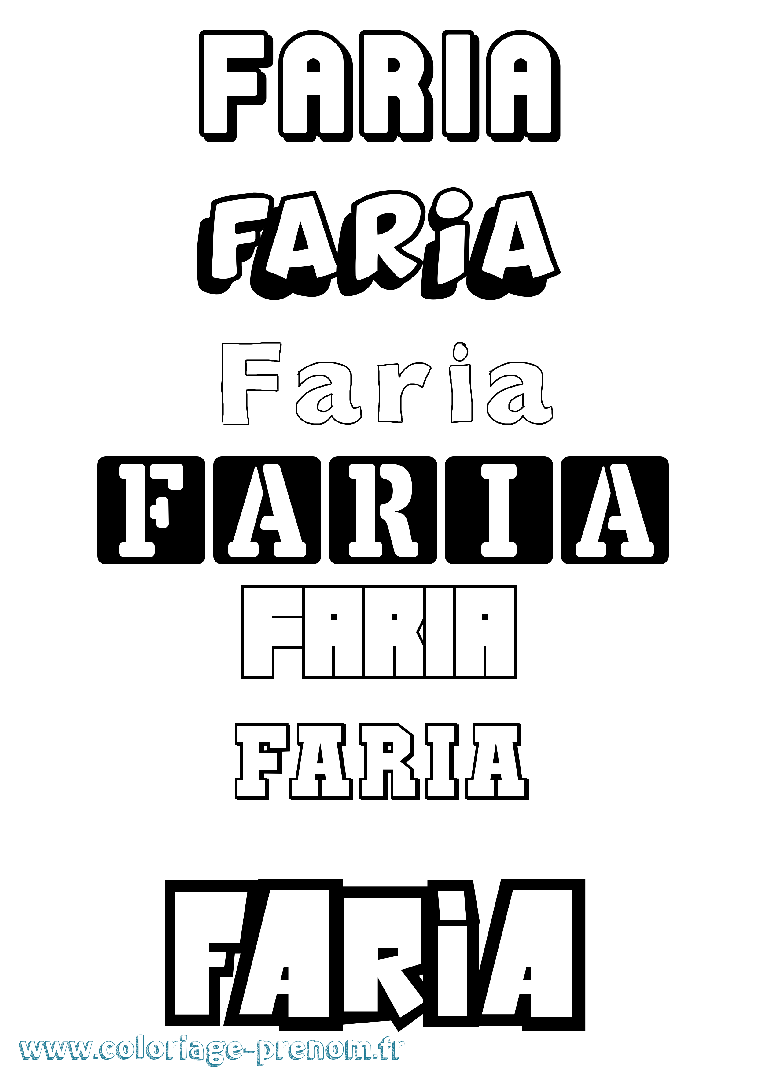 Coloriage Faria Simple Coloriage prénom Faria Simple