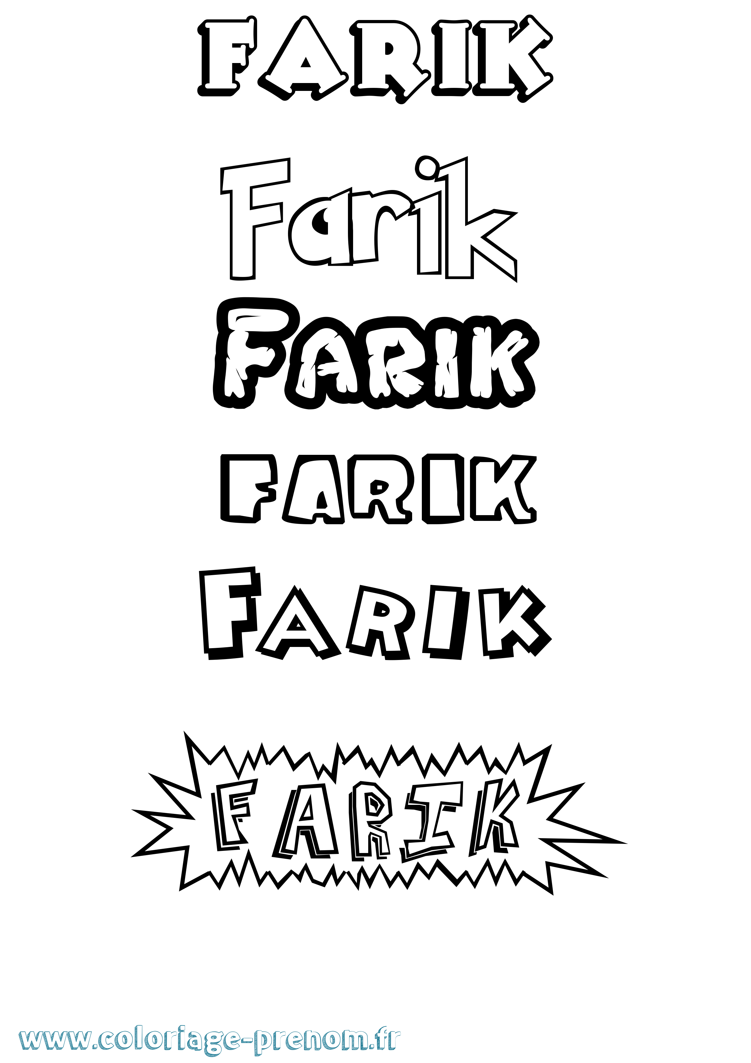 Coloriage Farik Dessin Animé Coloriage prénom Farik Dessin Animé