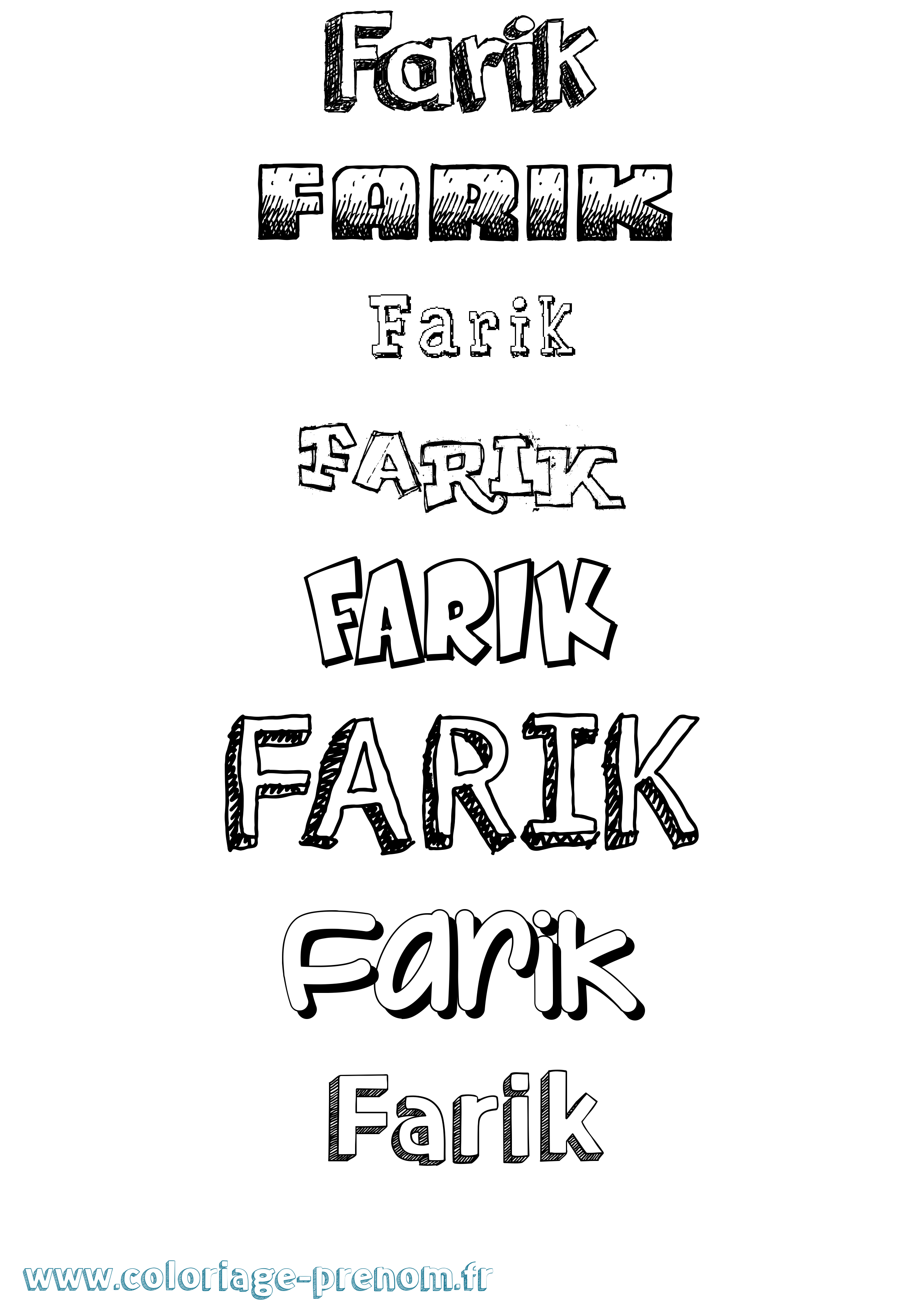 Coloriage Farik Dessiné Coloriage prénom Farik Dessiné
