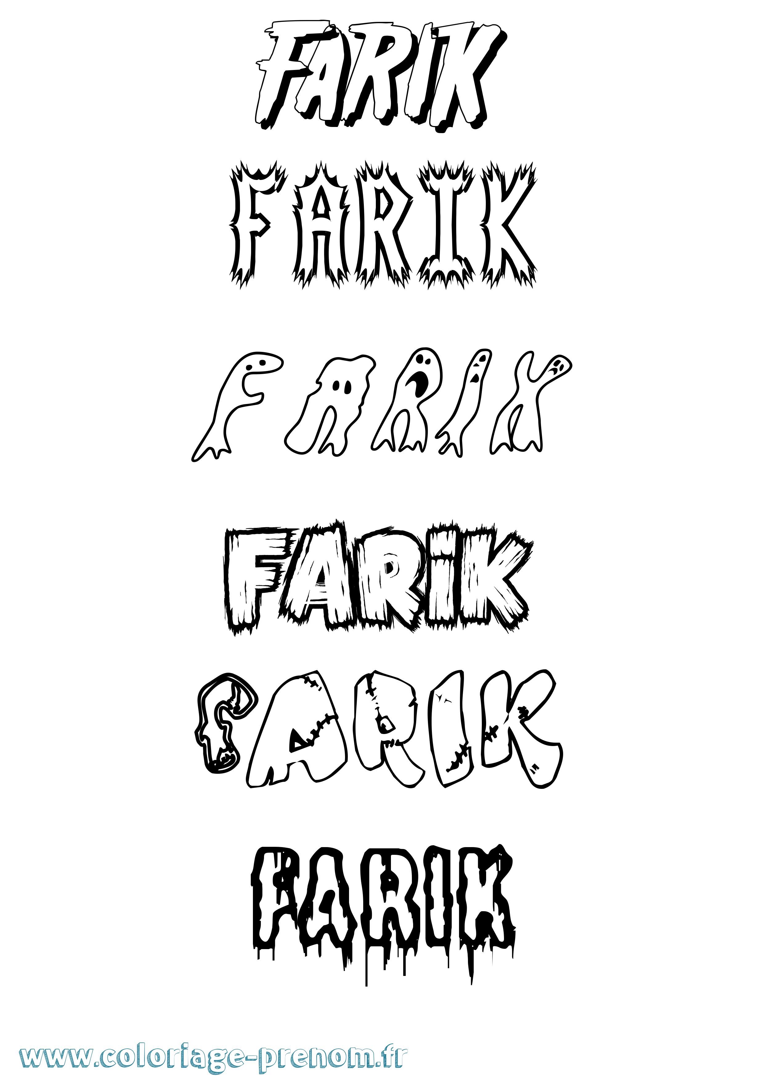 Coloriage Farik Frisson Coloriage prénom Farik Frisson
