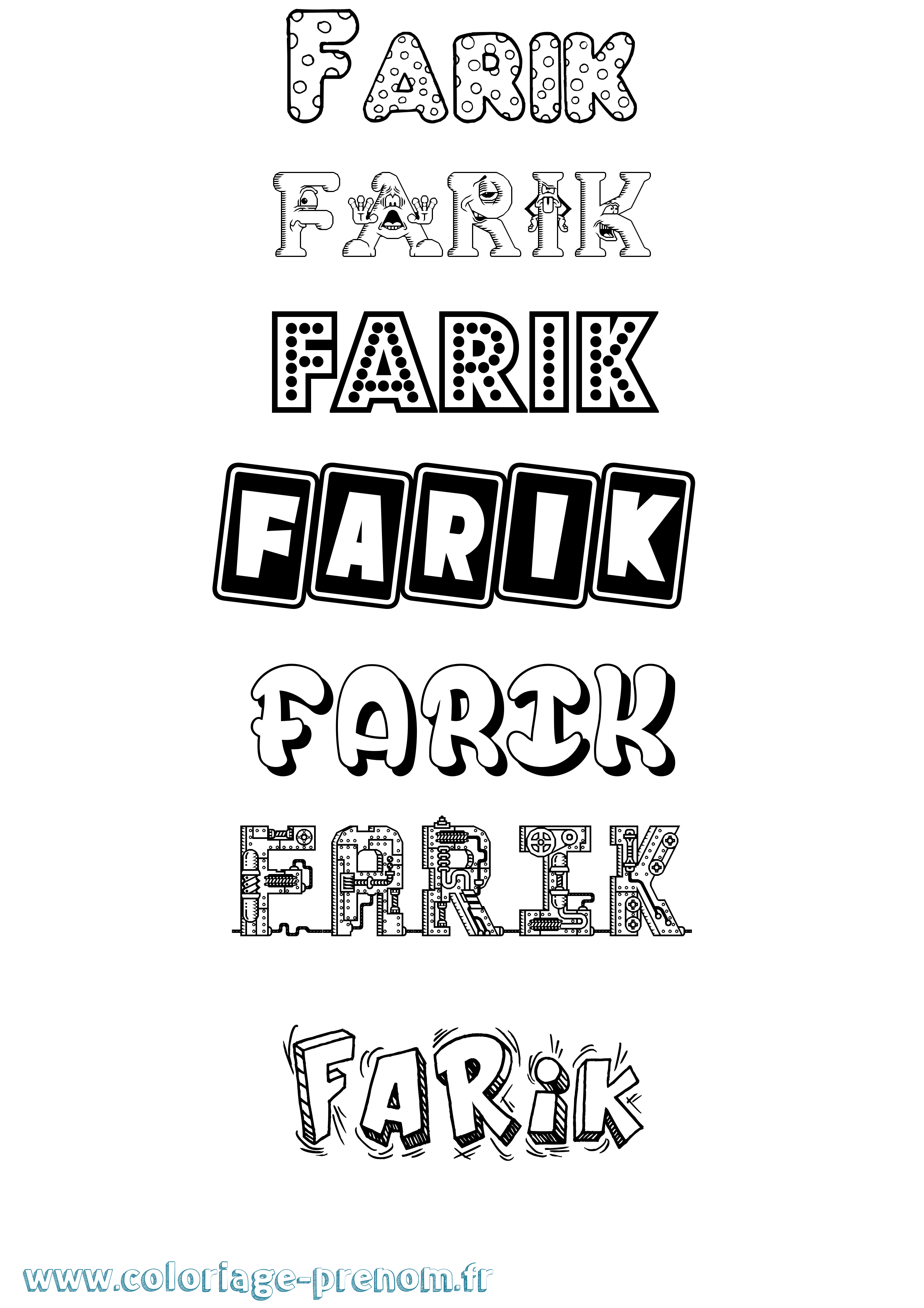 Coloriage Farik Fun Coloriage prénom Farik Fun