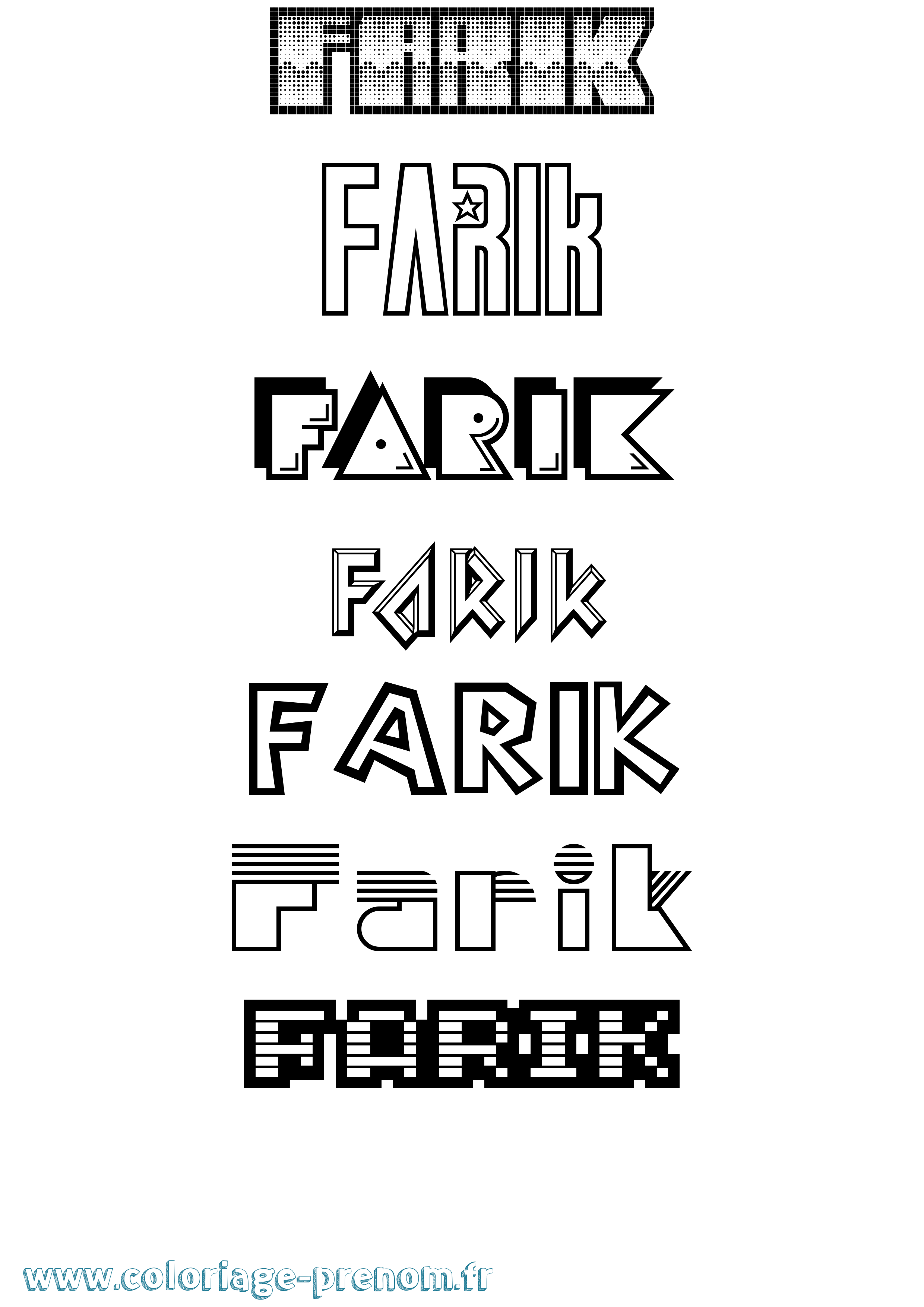 Coloriage Farik Jeux Vidéos Coloriage prénom Farik Jeux Vidéos