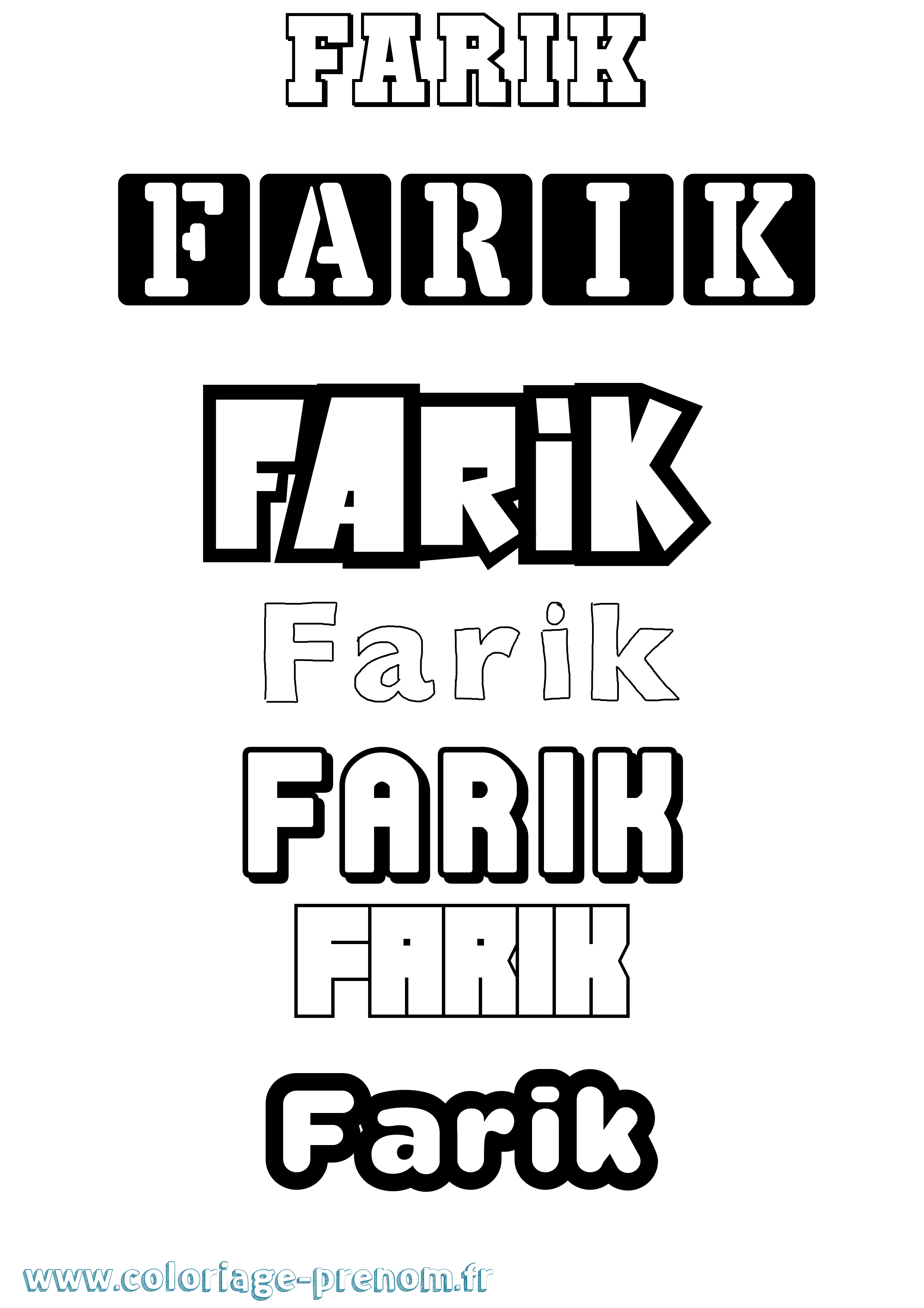 Coloriage Farik Simple Coloriage prénom Farik Simple