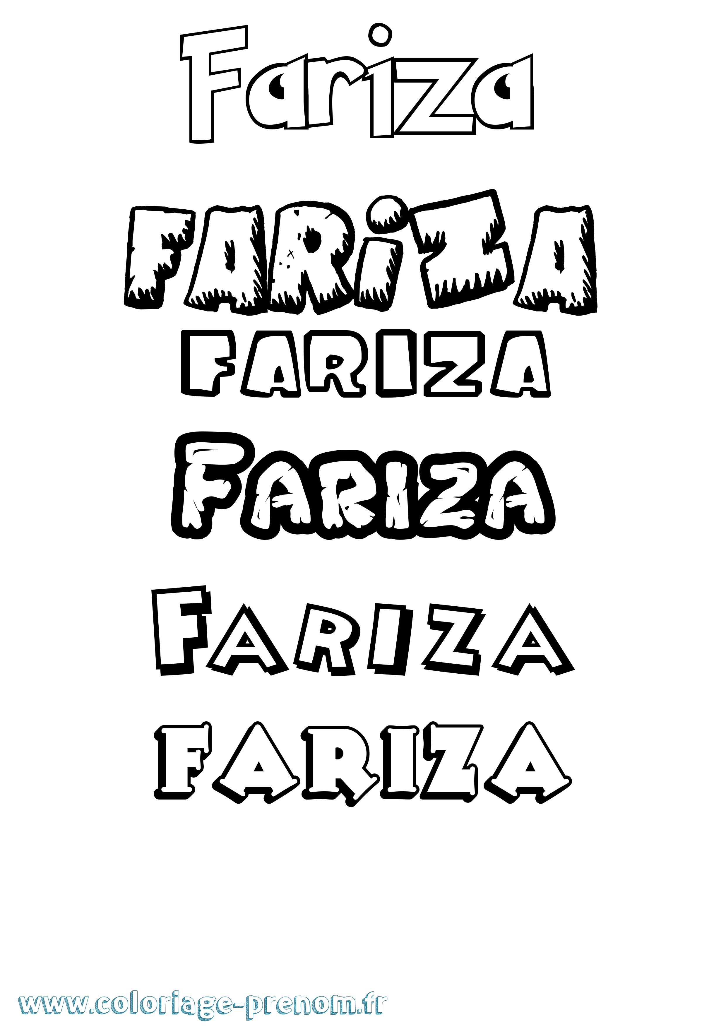 Coloriage Fariza Dessin Animé Coloriage prénom Fariza Dessin Animé