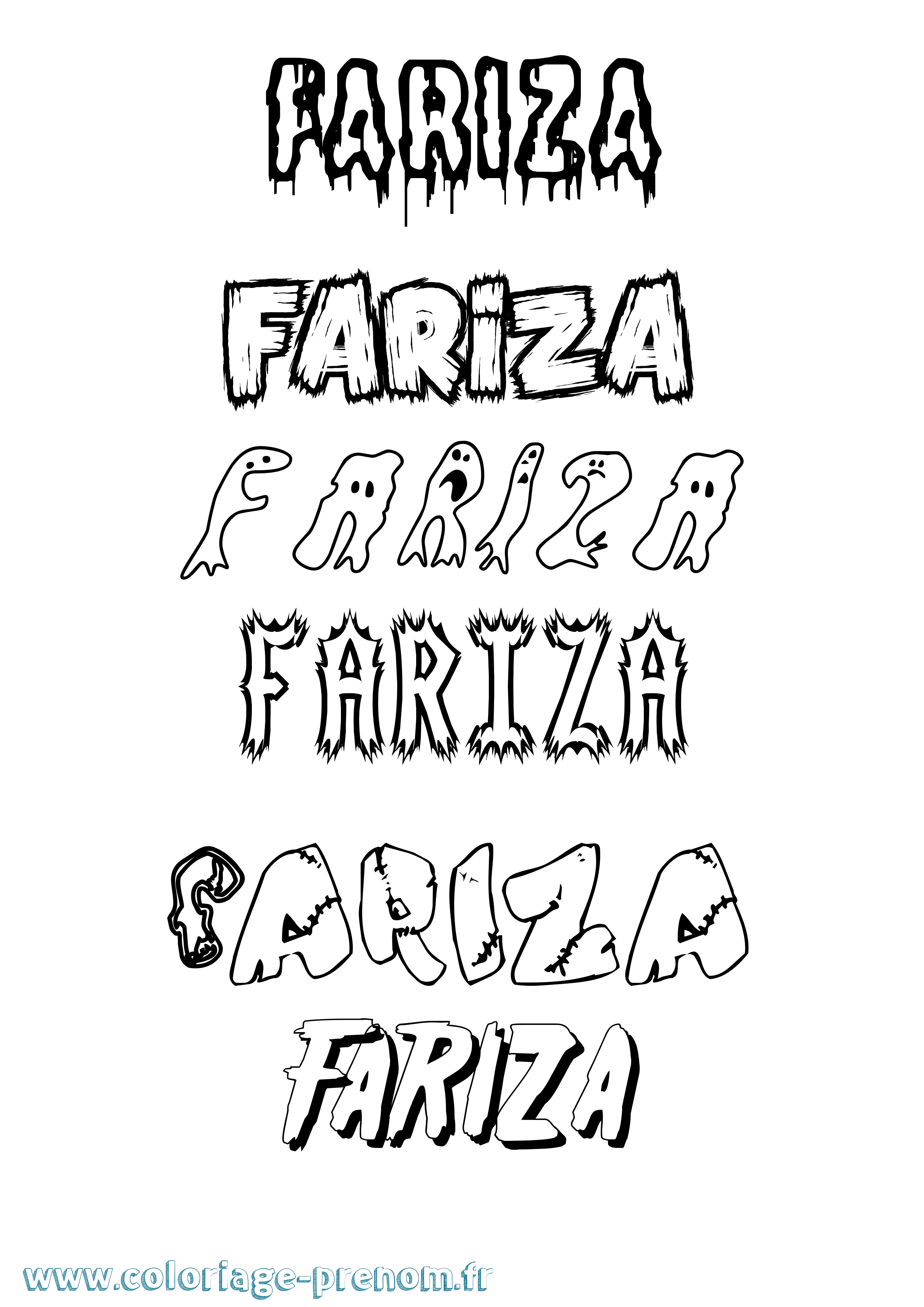 Coloriage Fariza Frisson Coloriage prénom Fariza Frisson