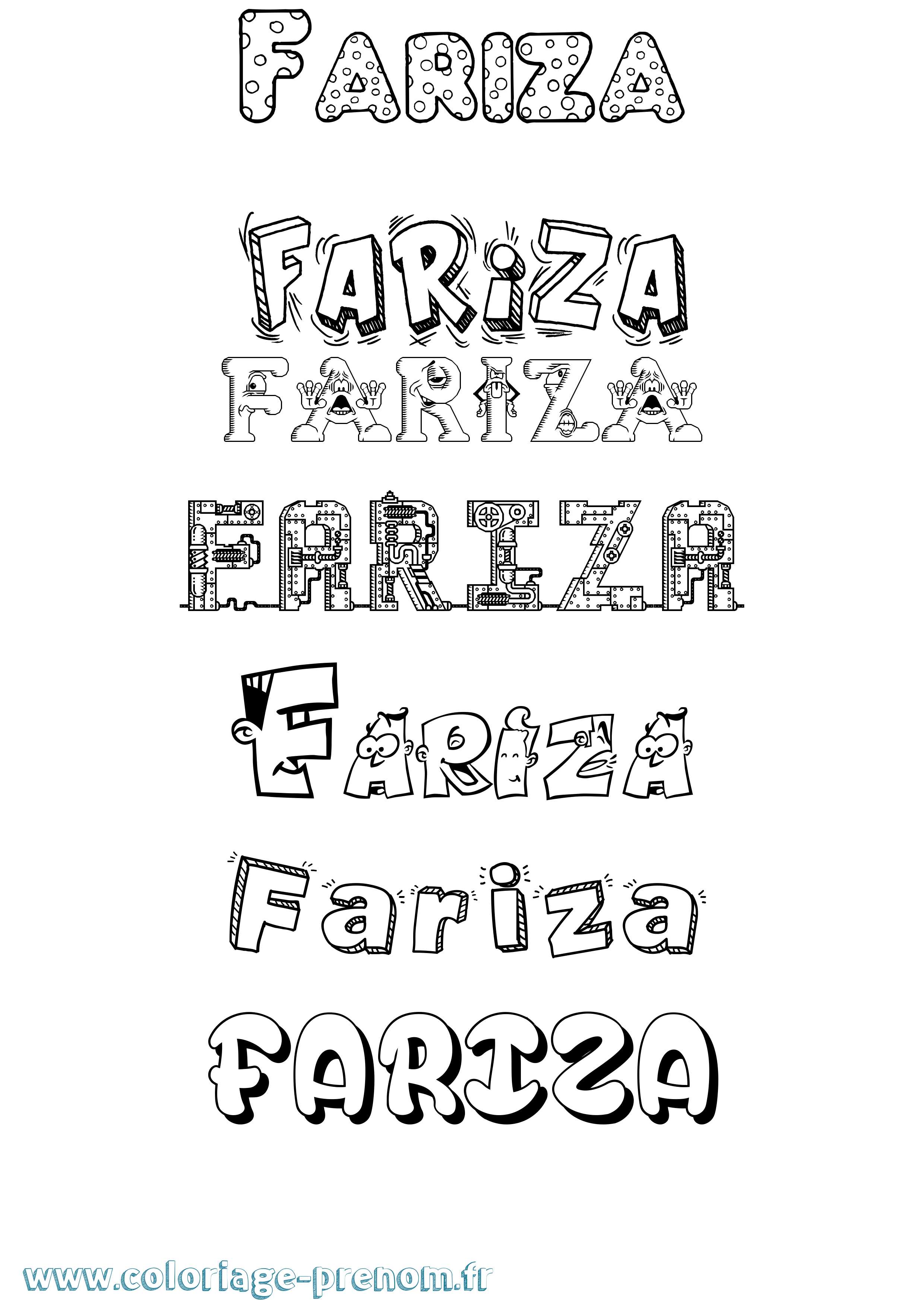 Coloriage Fariza Fun Coloriage prénom Fariza Fun