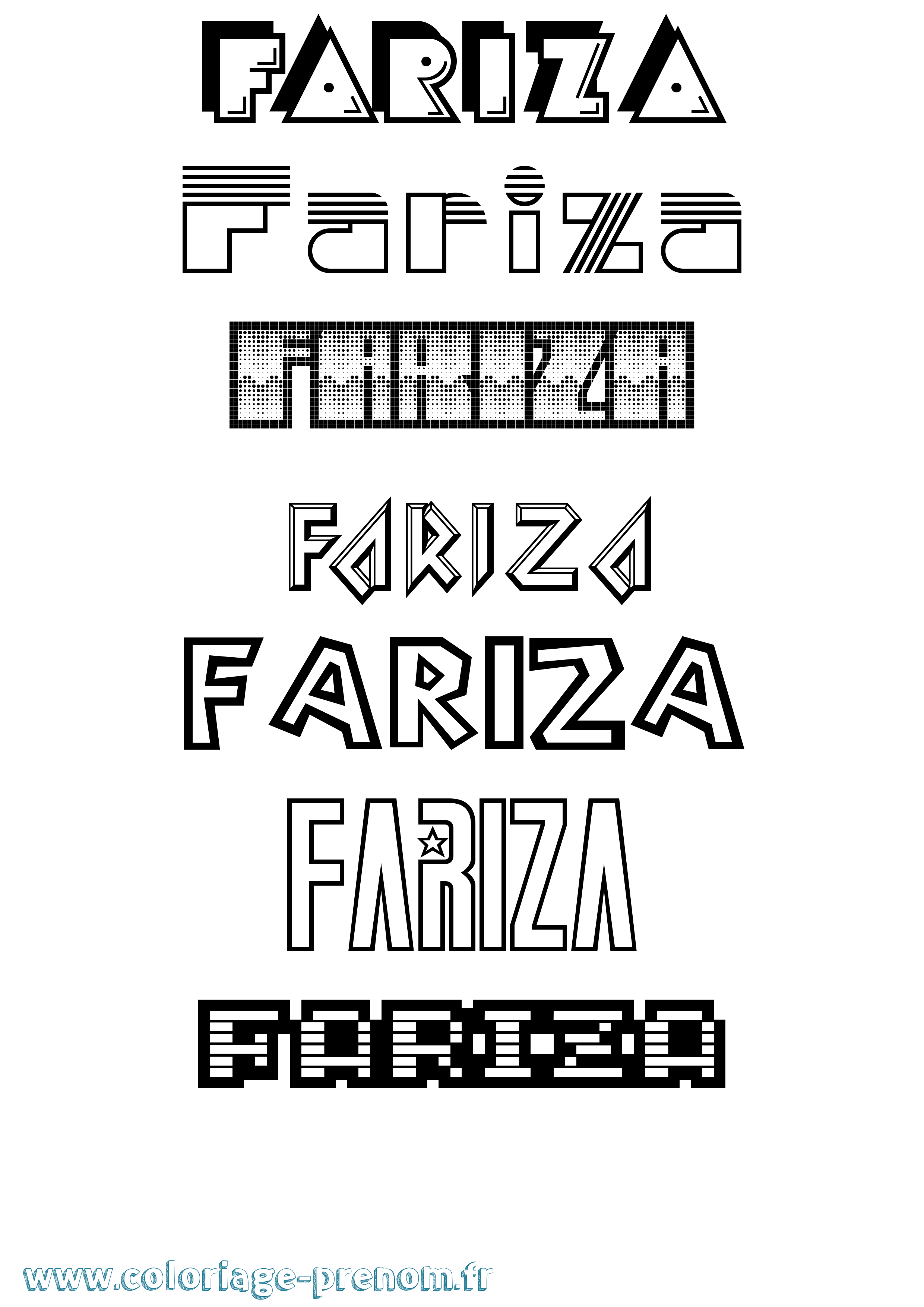 Coloriage Fariza Jeux Vidéos Coloriage prénom Fariza Jeux Vidéos