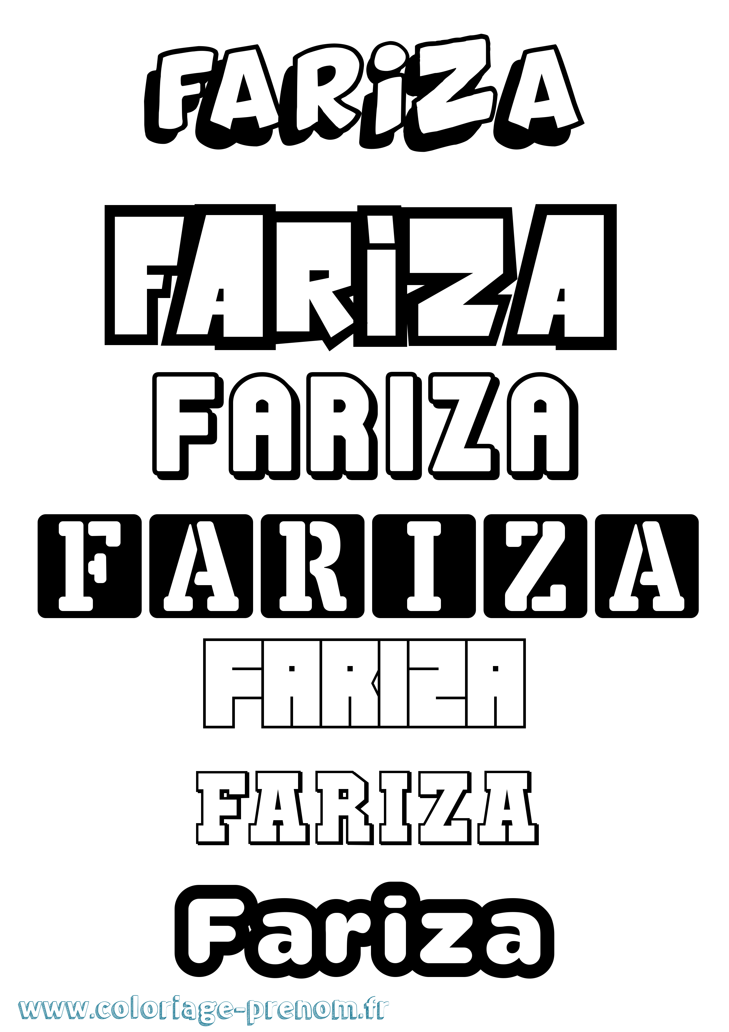 Coloriage Fariza Simple Coloriage prénom Fariza Simple